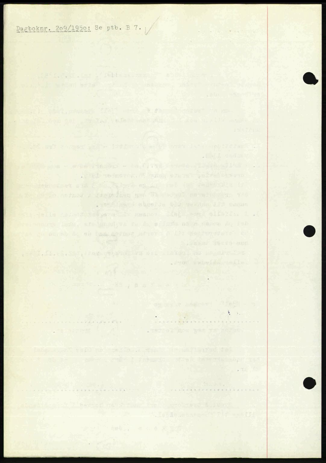 Nedenes sorenskriveri, SAK/1221-0006/G/Gb/Gba/L0062: Mortgage book no. A14, 1949-1950, Diary no: : 209/1950