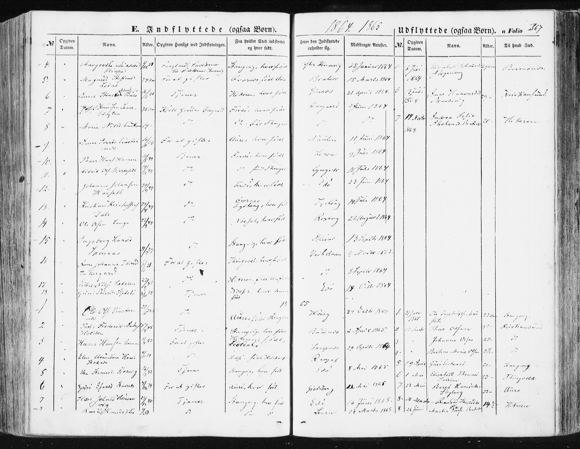 Ministerialprotokoller, klokkerbøker og fødselsregistre - Møre og Romsdal, SAT/A-1454/581/L0937: Parish register (official) no. 581A05, 1853-1872, p. 367