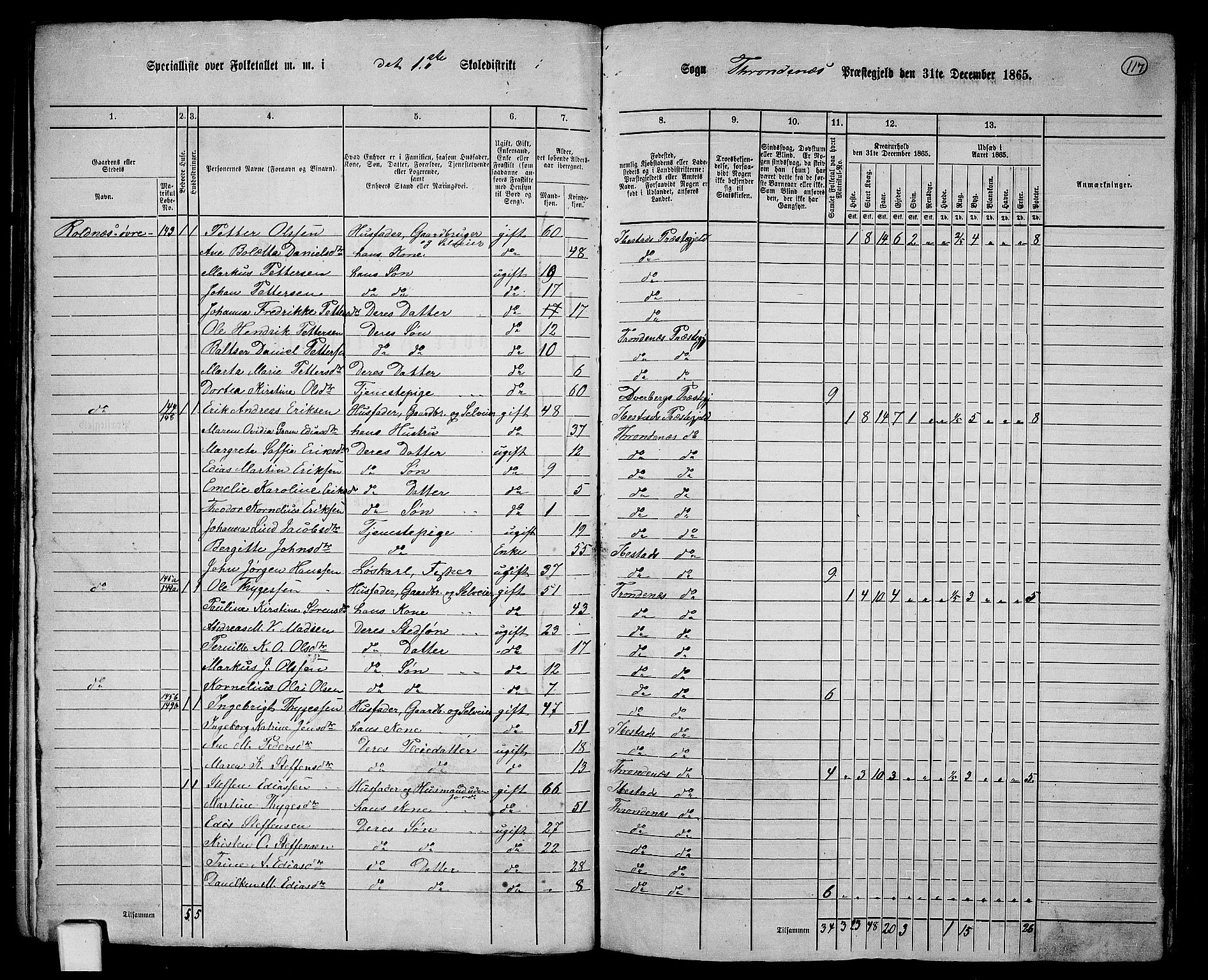 RA, 1865 census for Trondenes, 1865, p. 9