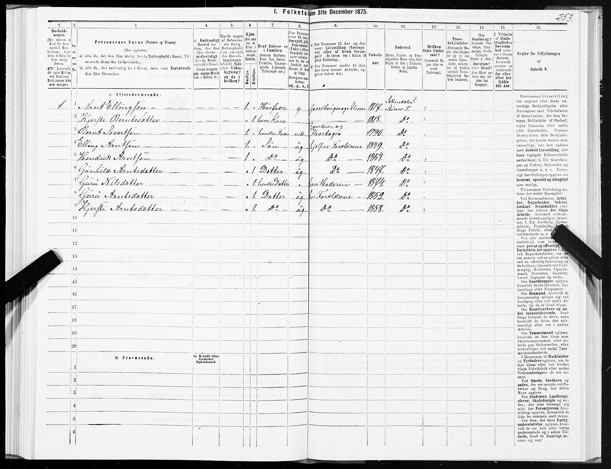 SAT, 1875 census for 1648P Støren, 1875, p. 8253