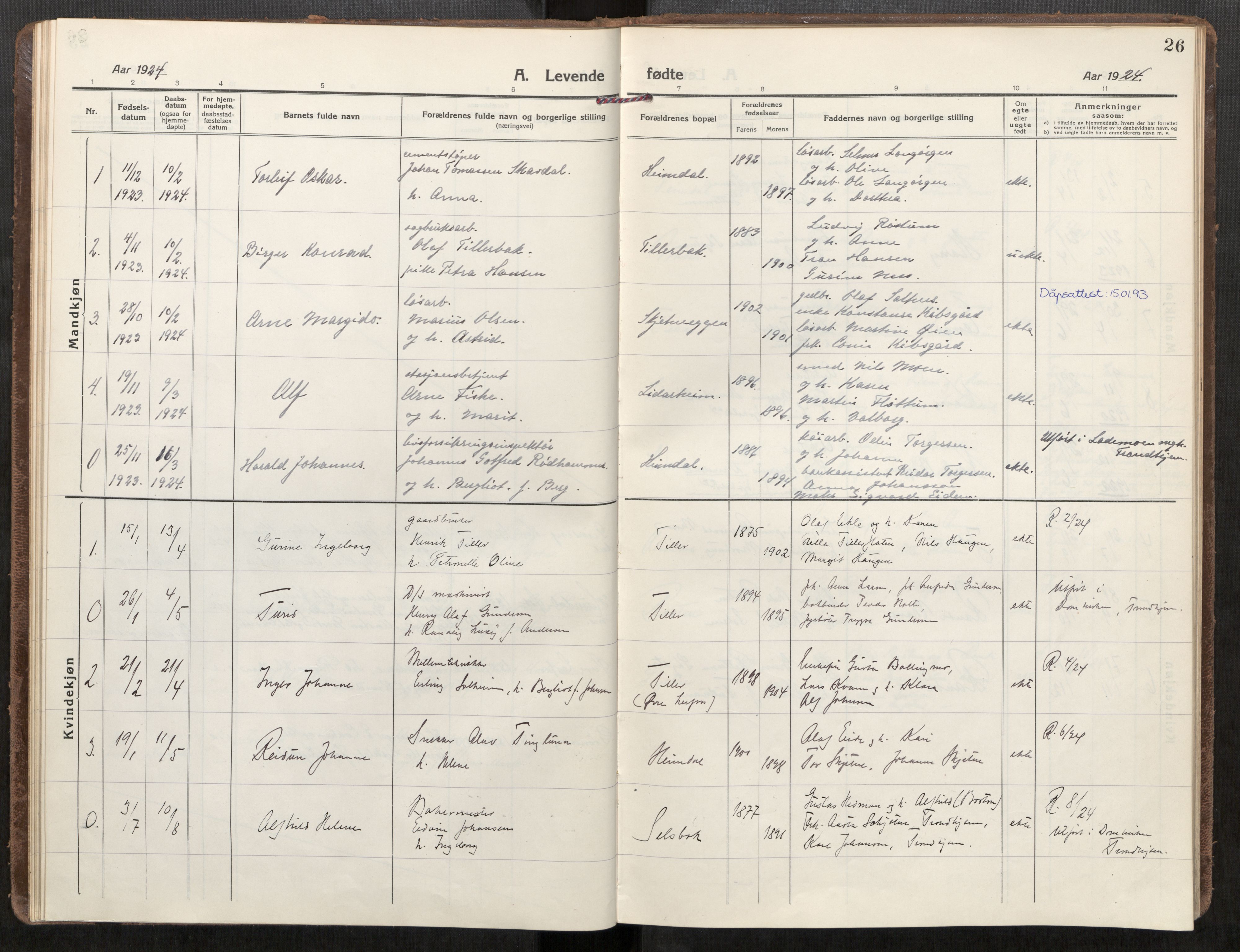 Klæbu sokneprestkontor, SAT/A-1112: Parish register (official) no. 3, 1917-1924, p. 26
