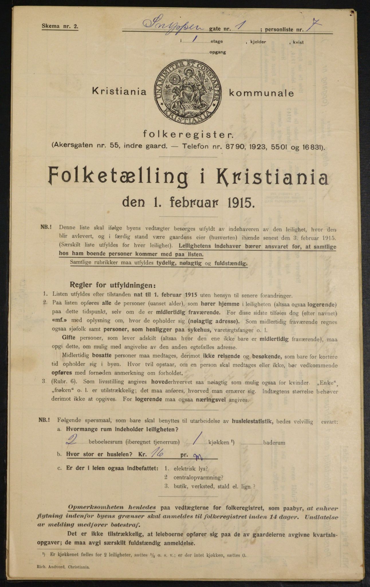 OBA, Municipal Census 1915 for Kristiania, 1915, p. 97848