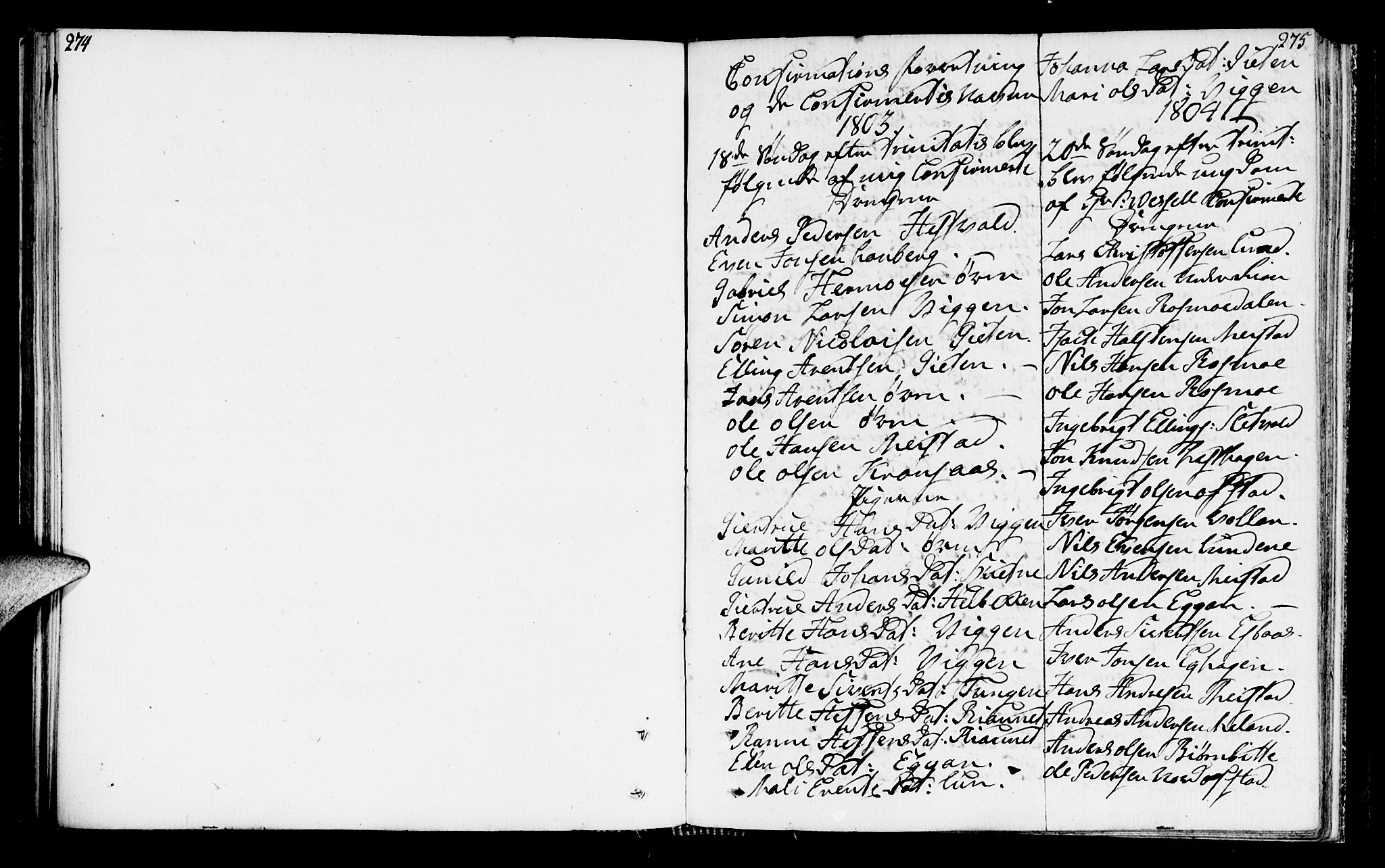 Ministerialprotokoller, klokkerbøker og fødselsregistre - Sør-Trøndelag, SAT/A-1456/665/L0769: Parish register (official) no. 665A04, 1803-1816, p. 274-275