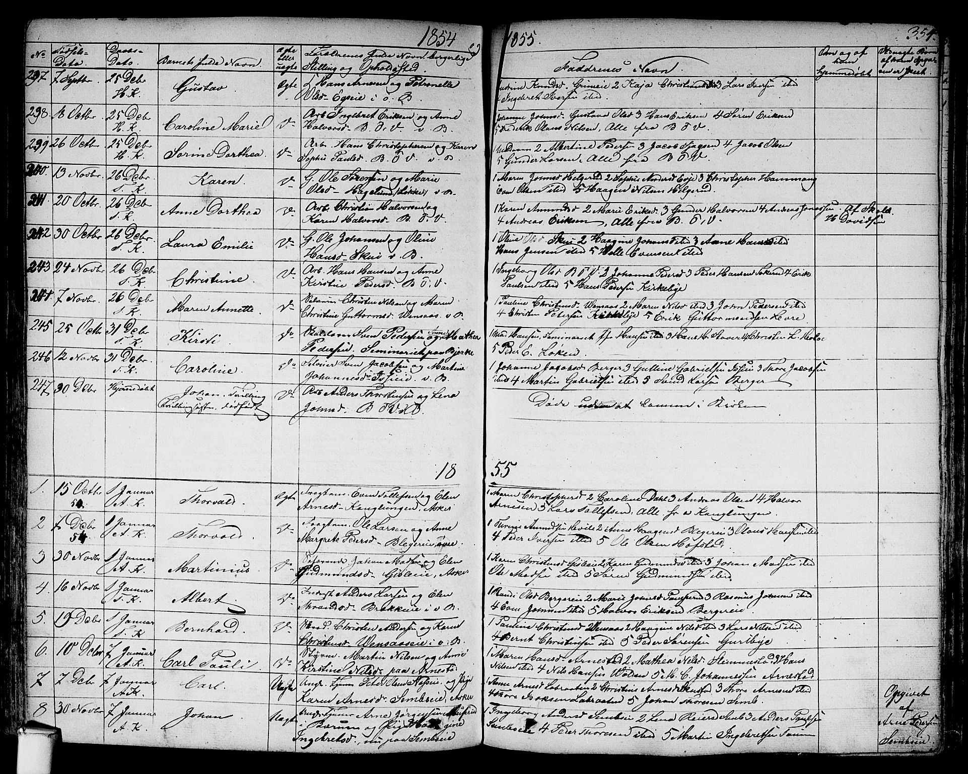 Asker prestekontor Kirkebøker, SAO/A-10256a/F/Fa/L0007: Parish register (official) no. I 7, 1825-1864, p. 354