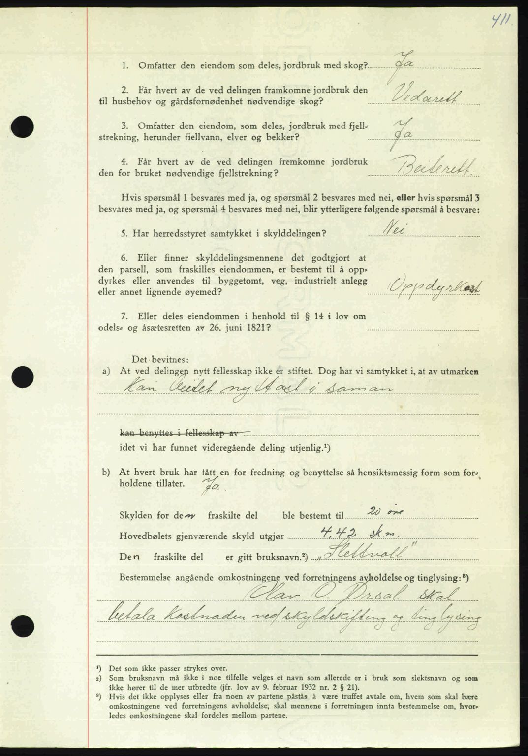 Nordmøre sorenskriveri, AV/SAT-A-4132/1/2/2Ca: Mortgage book no. A105, 1947-1947, Diary no: : 1594/1947