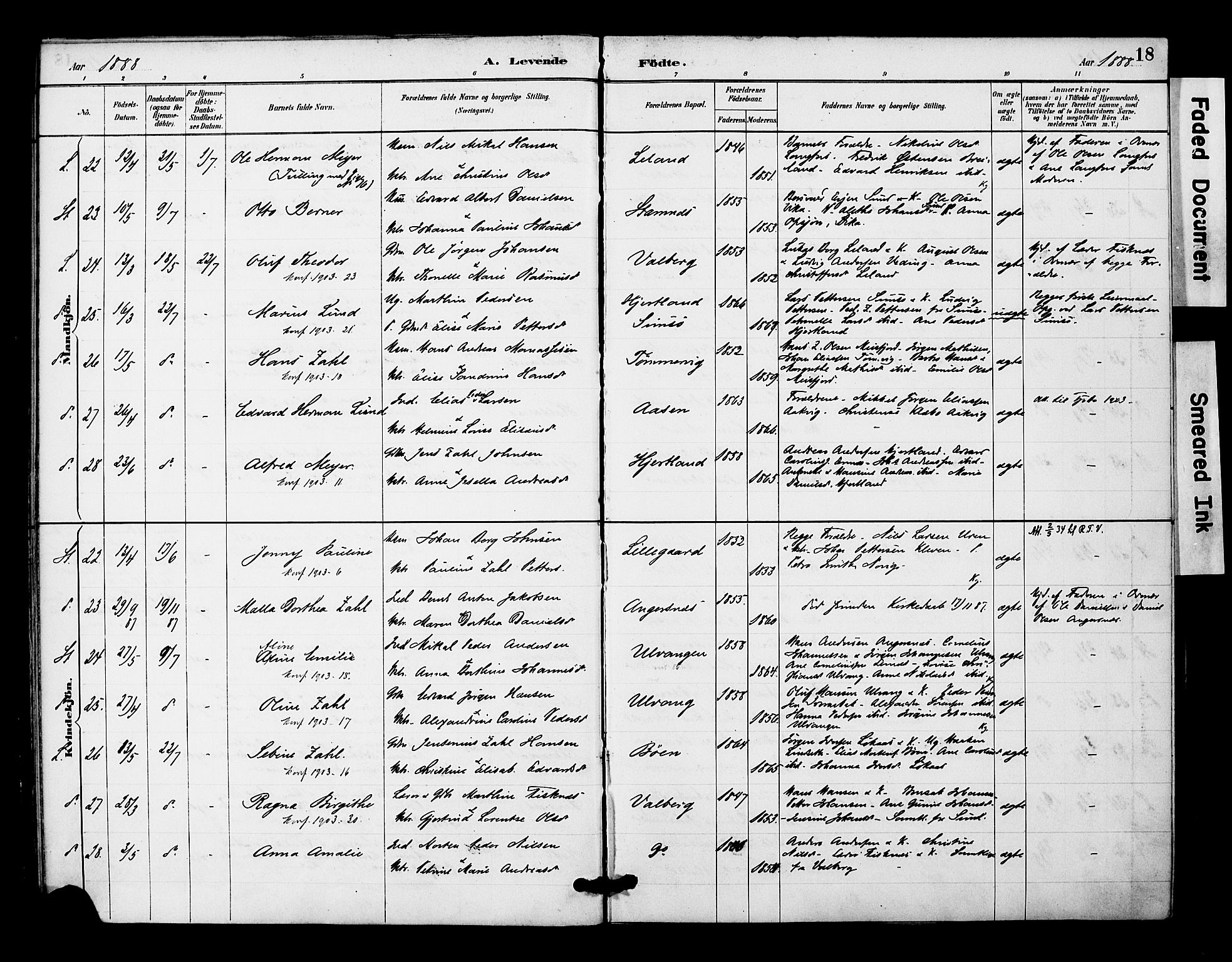 Ministerialprotokoller, klokkerbøker og fødselsregistre - Nordland, SAT/A-1459/831/L0471: Parish register (official) no. 831A02, 1886-1901, p. 18