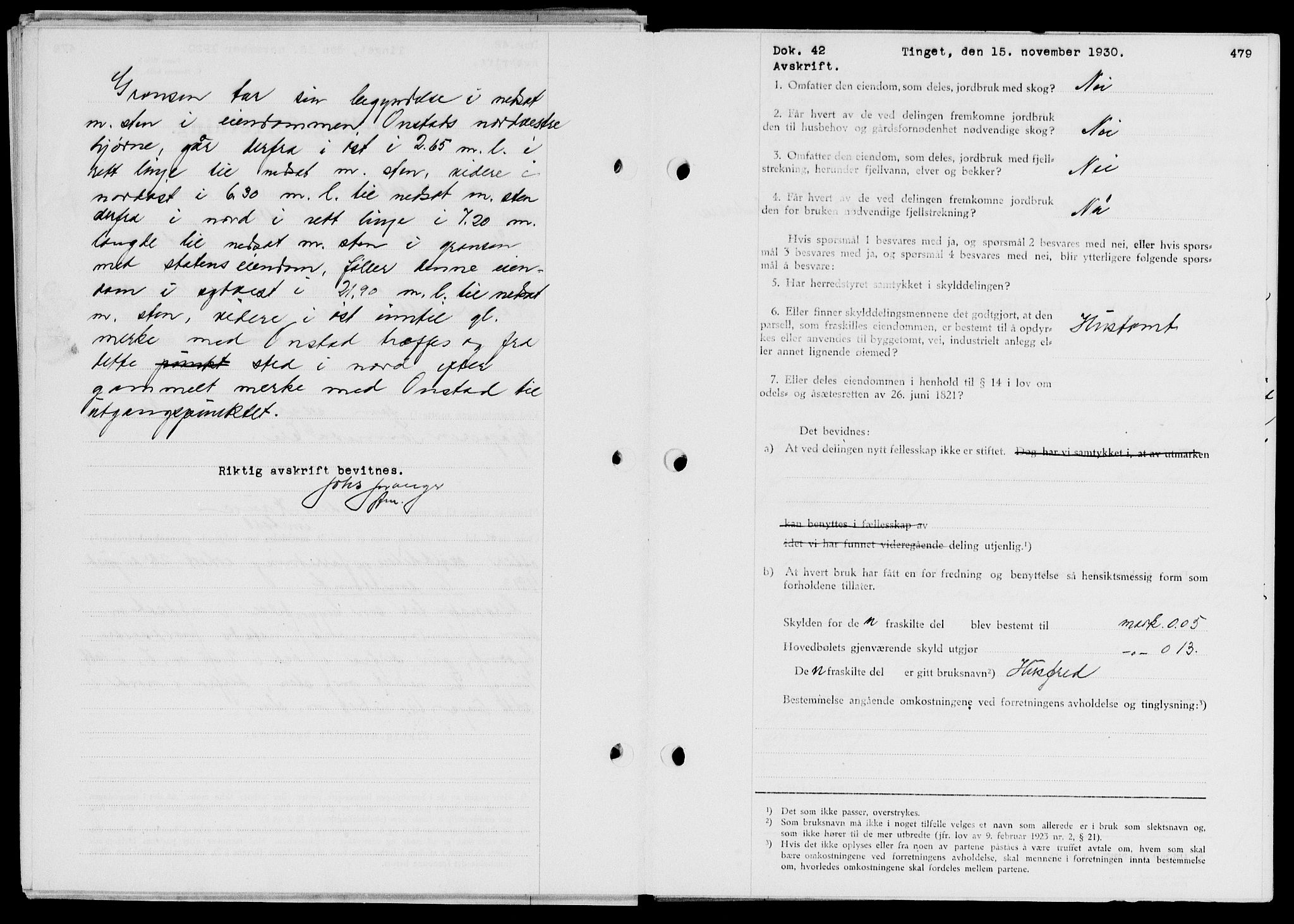 Indre Sogn tingrett, SAB/A-3301/1/G/Gb/Gba/L0025: Mortgage book no. II.B.25, 1930-1930, p. 479
