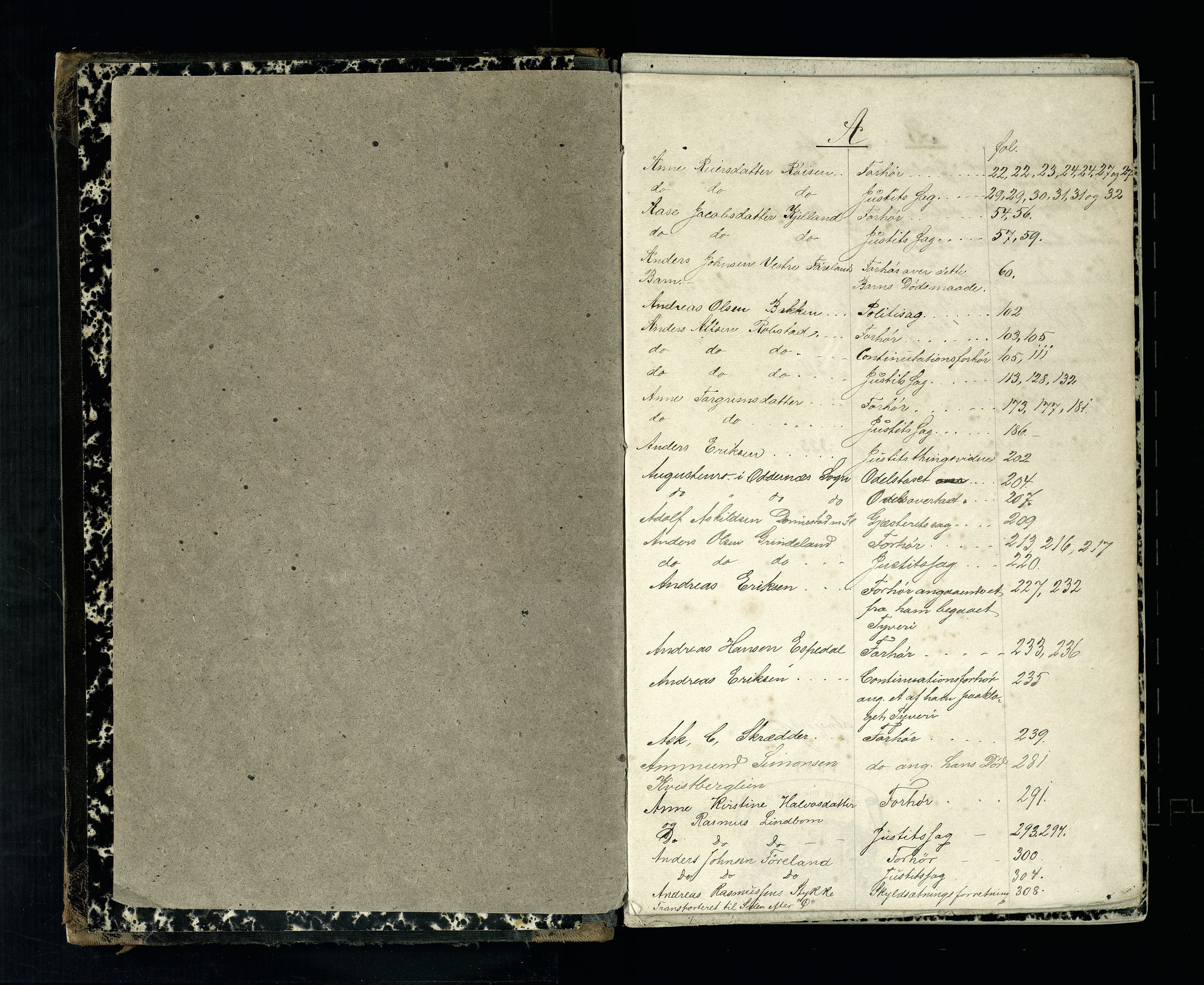 Torridal sorenskriveri, SAK/1221-0012/F/Fb/L0002: Ekstrarettsprotokoll nr. 2, 1864-1871