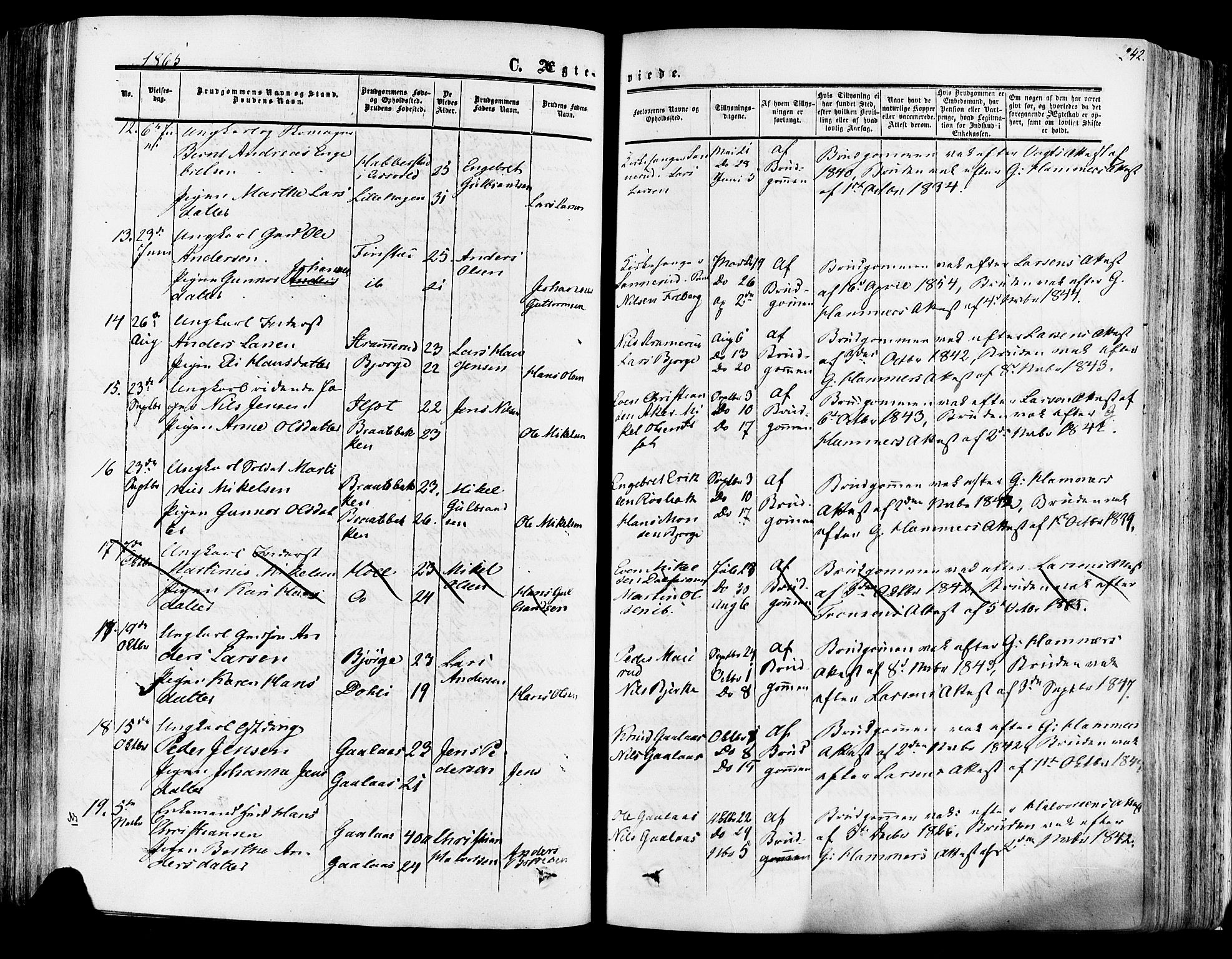 Vang prestekontor, Hedmark, SAH/PREST-008/H/Ha/Haa/L0013: Parish register (official) no. 13, 1855-1879, p. 242