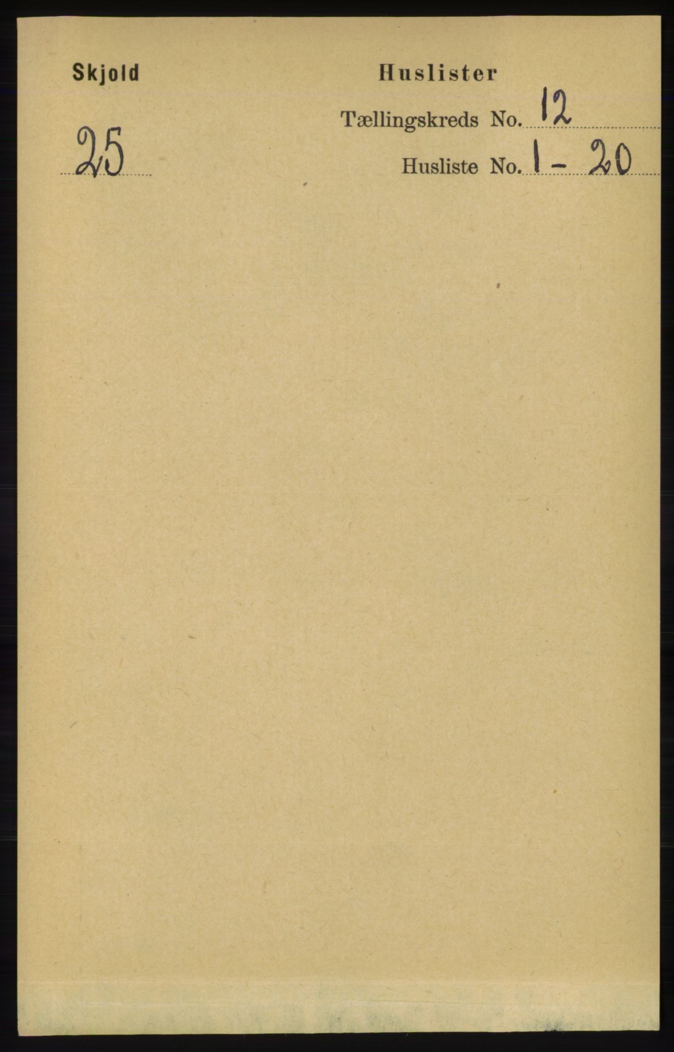 RA, 1891 census for 1154 Skjold, 1891, p. 2228