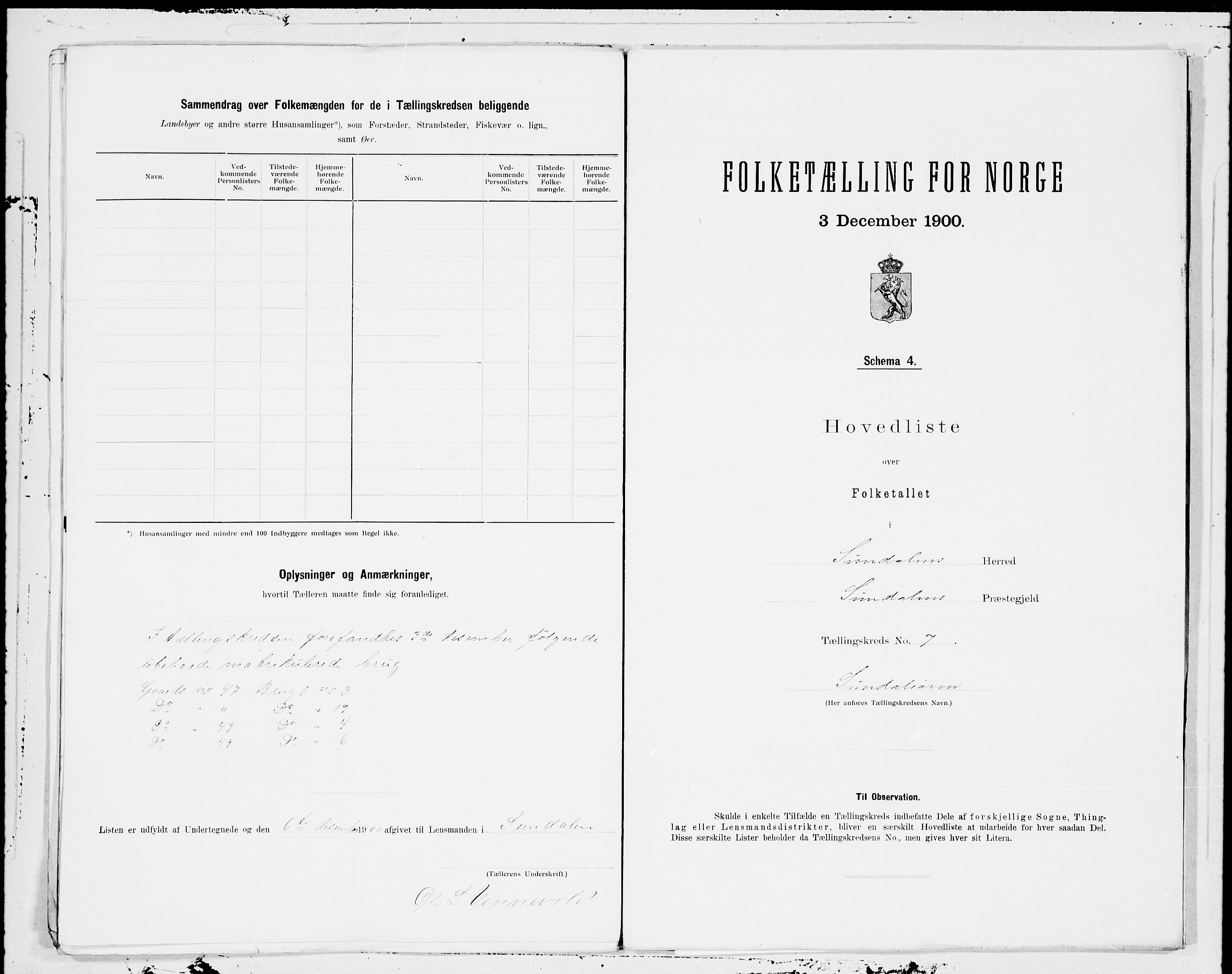 SAT, 1900 census for Sunndal, 1900, p. 14