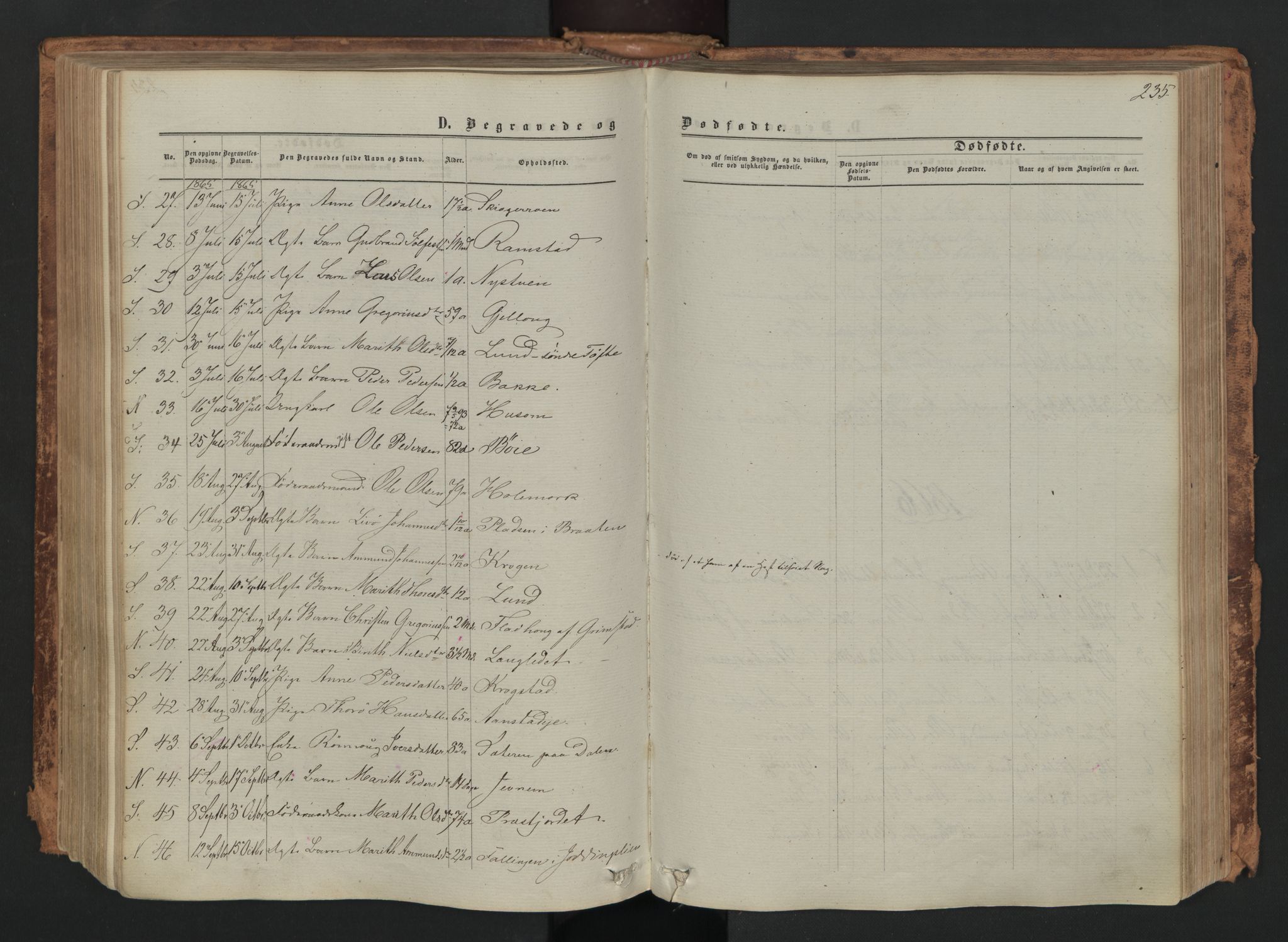 Skjåk prestekontor, SAH/PREST-072/H/Ha/Haa/L0001: Parish register (official) no. 1, 1863-1879, p. 235