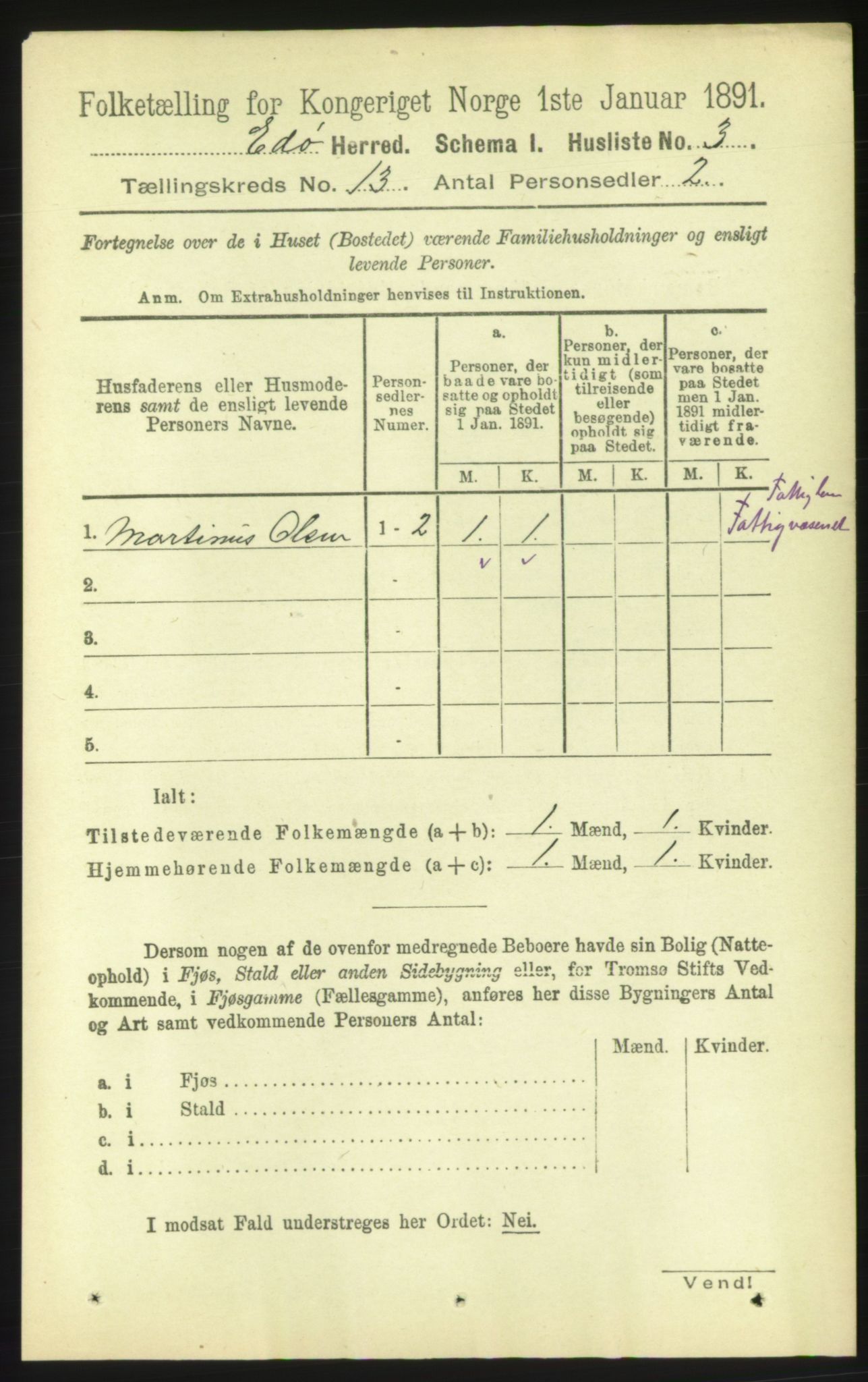 RA, 1891 census for 1573 Edøy, 1891, p. 3644