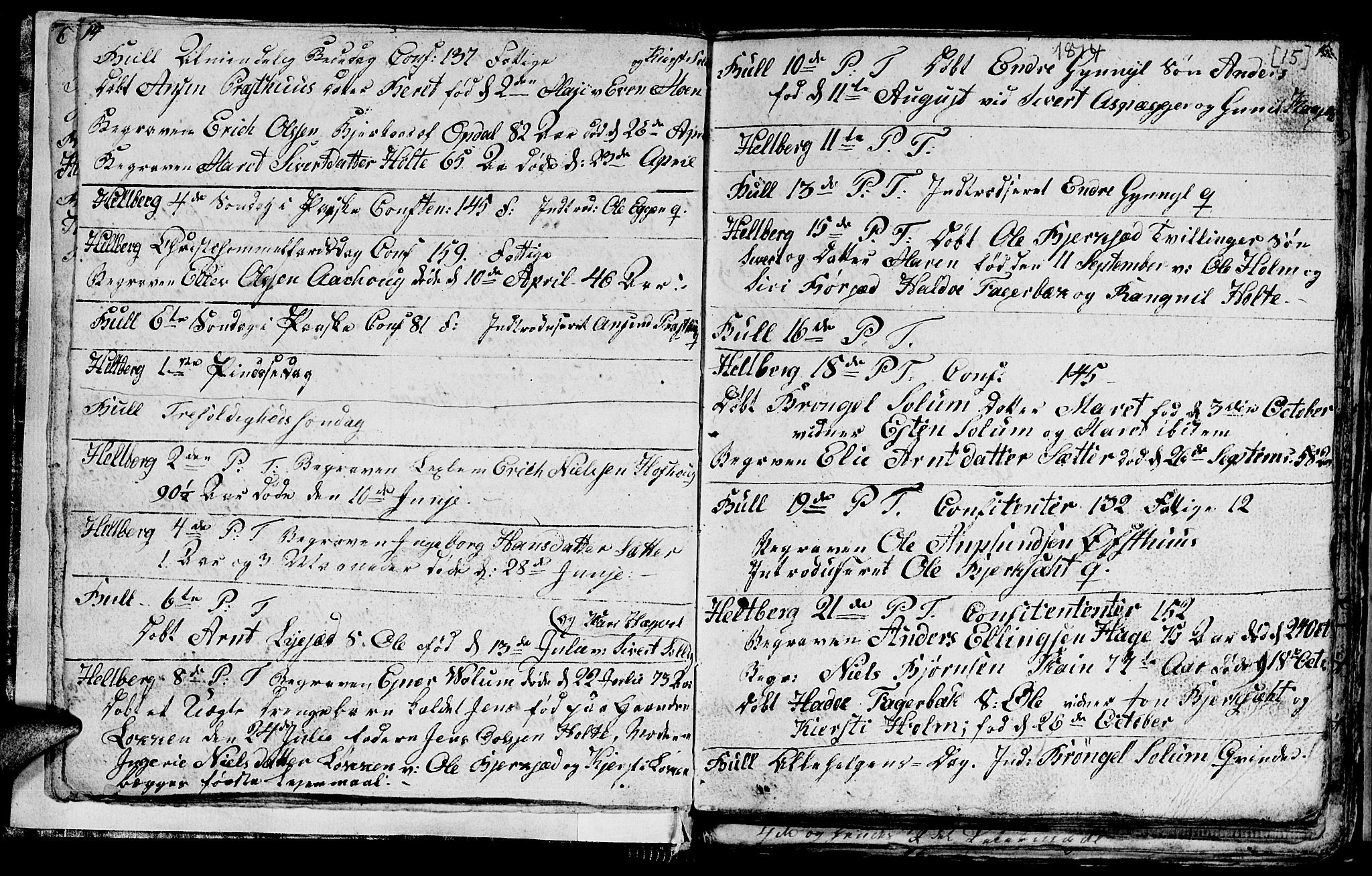 Ministerialprotokoller, klokkerbøker og fødselsregistre - Sør-Trøndelag, SAT/A-1456/689/L1042: Parish register (copy) no. 689C01, 1812-1841, p. 14-15