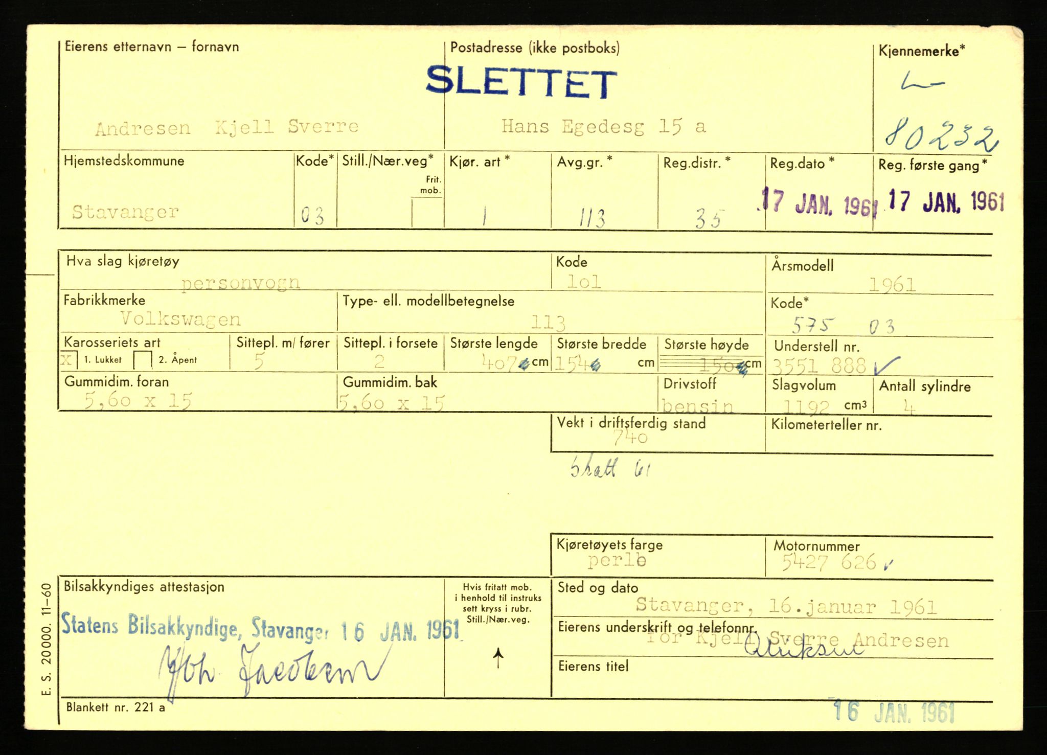 Stavanger trafikkstasjon, AV/SAST-A-101942/0/F/L0070: L-78800 - L-80499, 1930-1971, p. 2092