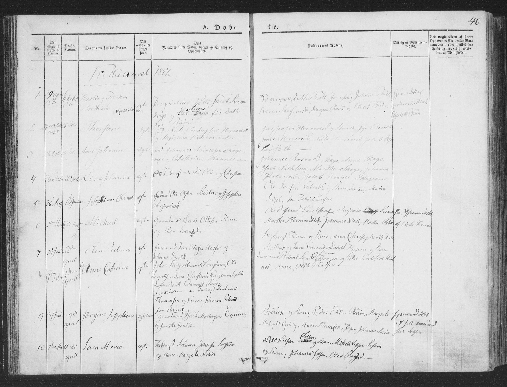 Ministerialprotokoller, klokkerbøker og fødselsregistre - Nord-Trøndelag, SAT/A-1458/780/L0639: Parish register (official) no. 780A04, 1830-1844, p. 40