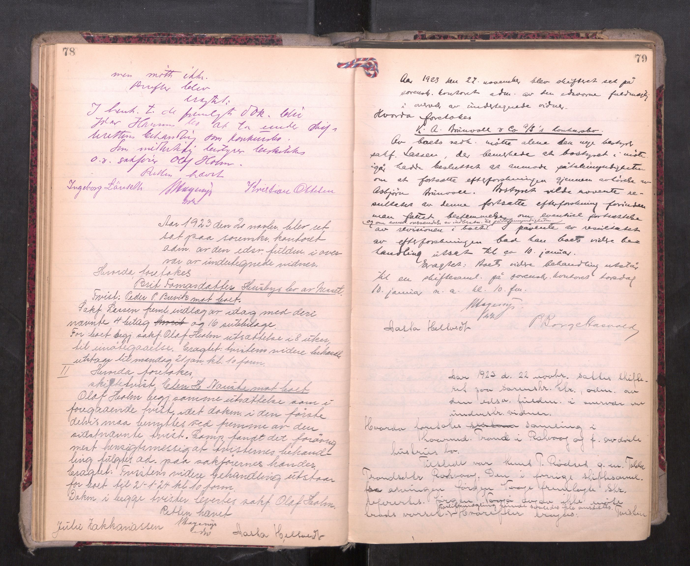 Romsdal sorenskriveri, AV/SAT-A-4149/1/3/3B/L0010: Skiftebehandlingsprotokoll, 1923-1925, p. 78-79