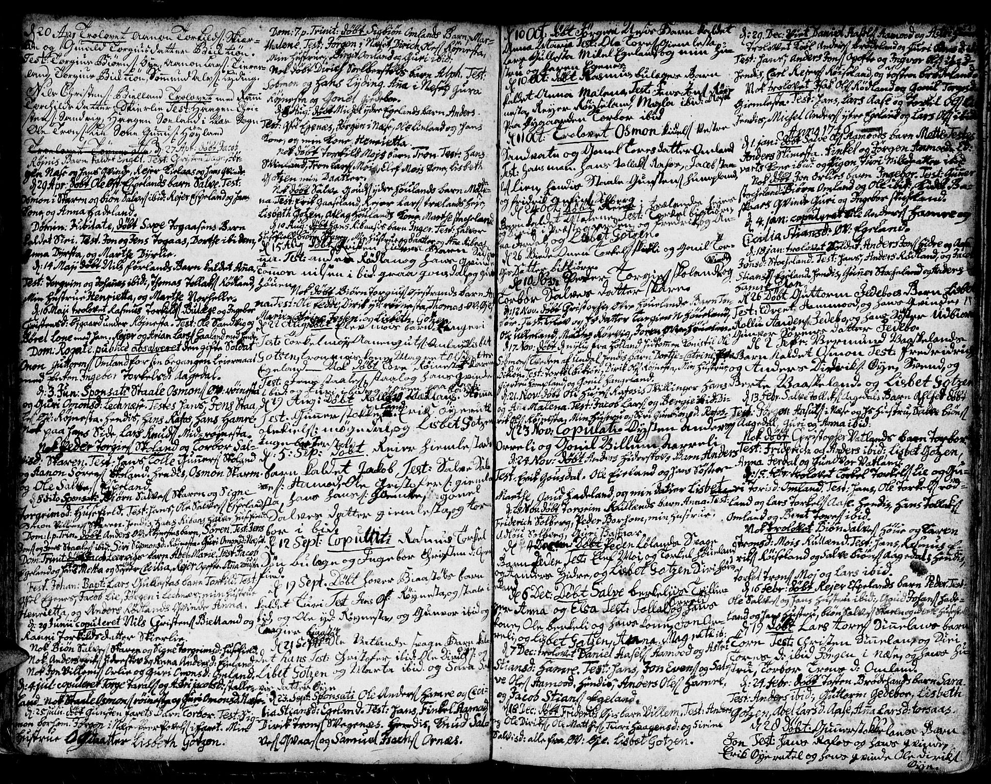 Kvinesdal sokneprestkontor, SAK/1111-0026/F/Fa/Fab/L0001: Parish register (official) no. A 1 /1, 1710-1788, p. 52