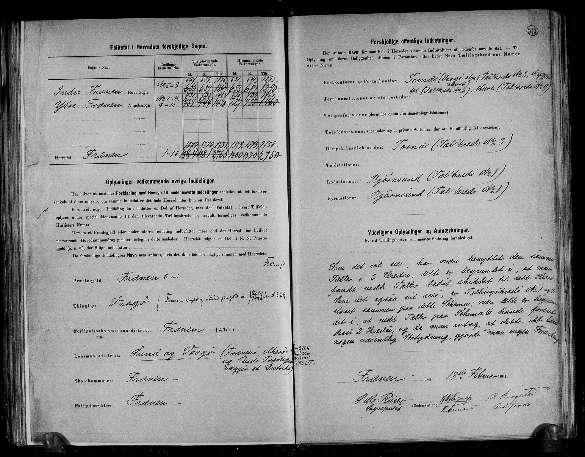 RA, 1891 census for 1548 Fræna, 1891, p. 3