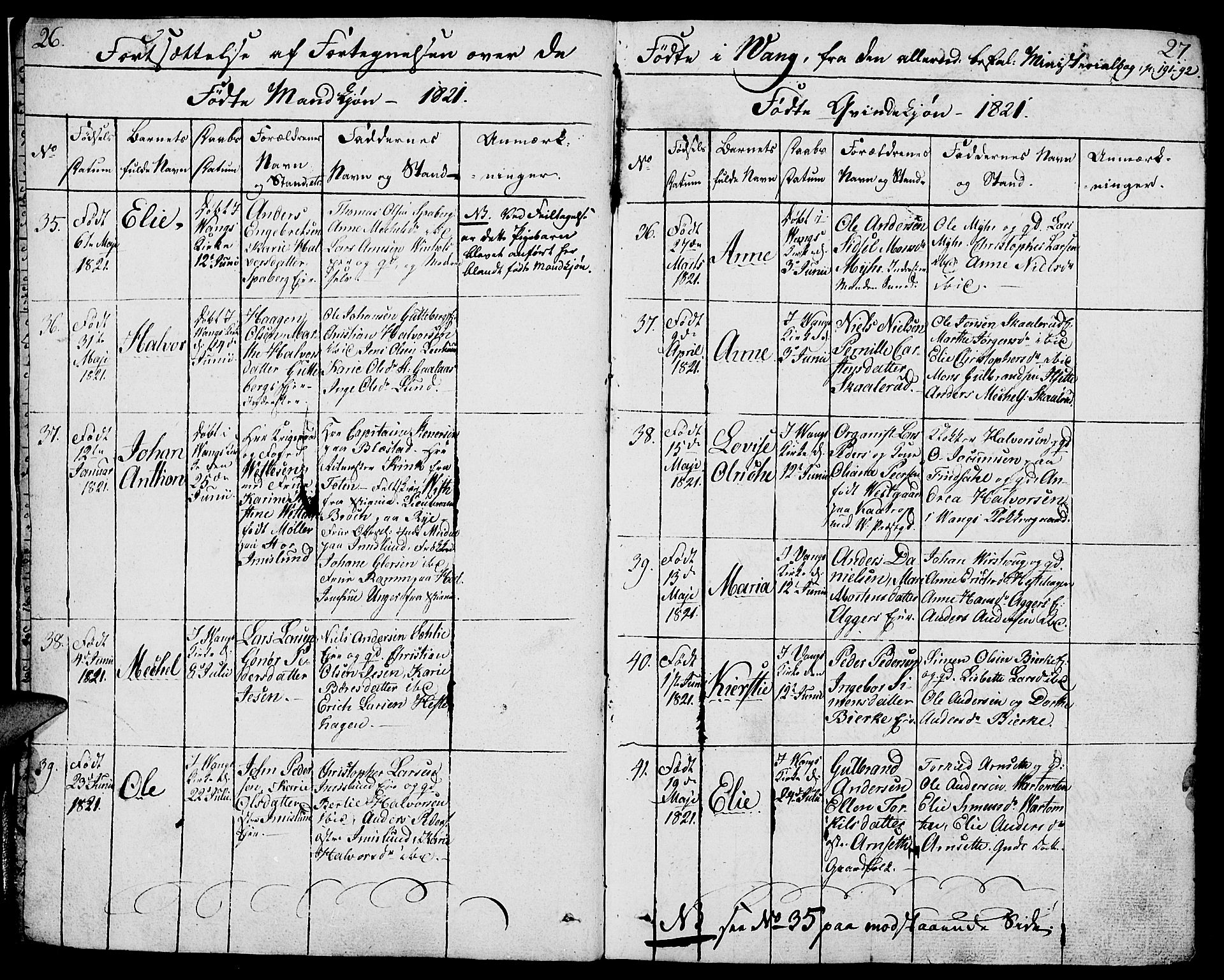 Vang prestekontor, Hedmark, AV/SAH-PREST-008/H/Ha/Haa/L0006: Parish register (official) no. 6 /1, 1809-1827, p. 26-27