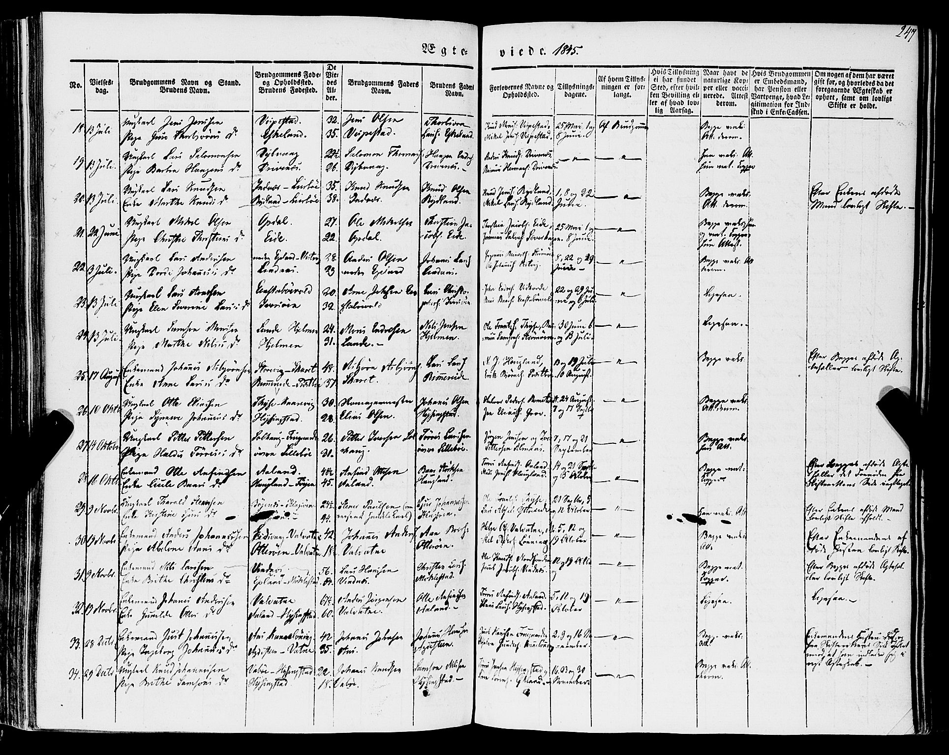 Stord sokneprestembete, SAB/A-78201/H/Haa: Parish register (official) no. A 7, 1841-1861, p. 247