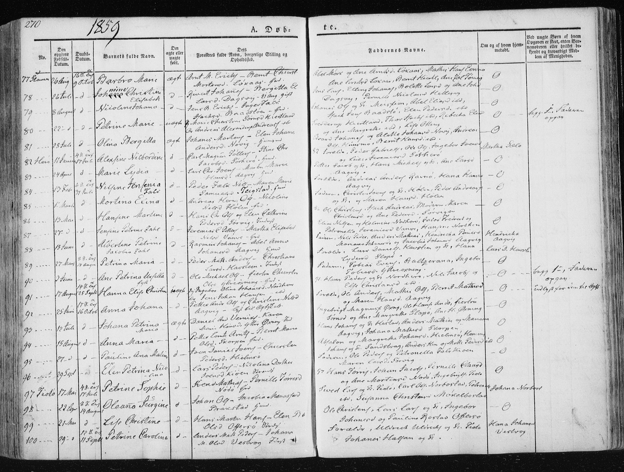 Ministerialprotokoller, klokkerbøker og fødselsregistre - Nordland, SAT/A-1459/830/L0446: Parish register (official) no. 830A10, 1831-1865, p. 270