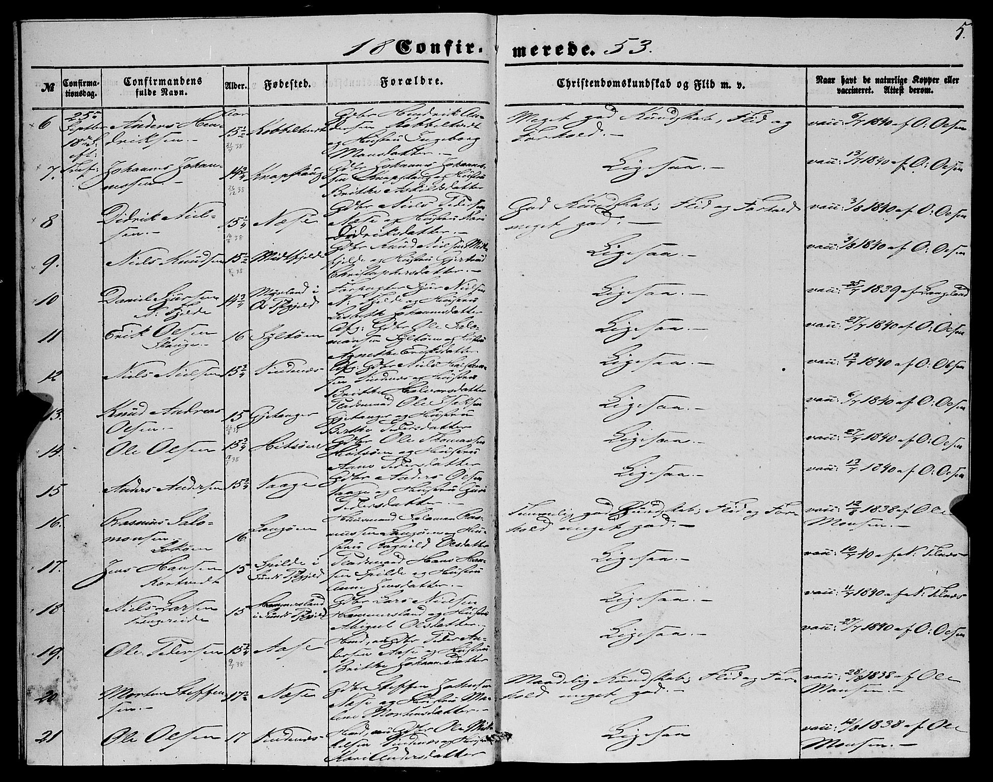 Fjell sokneprestembete, SAB/A-75301/H/Haa: Parish register (official) no. A 4, 1851-1870, p. 5