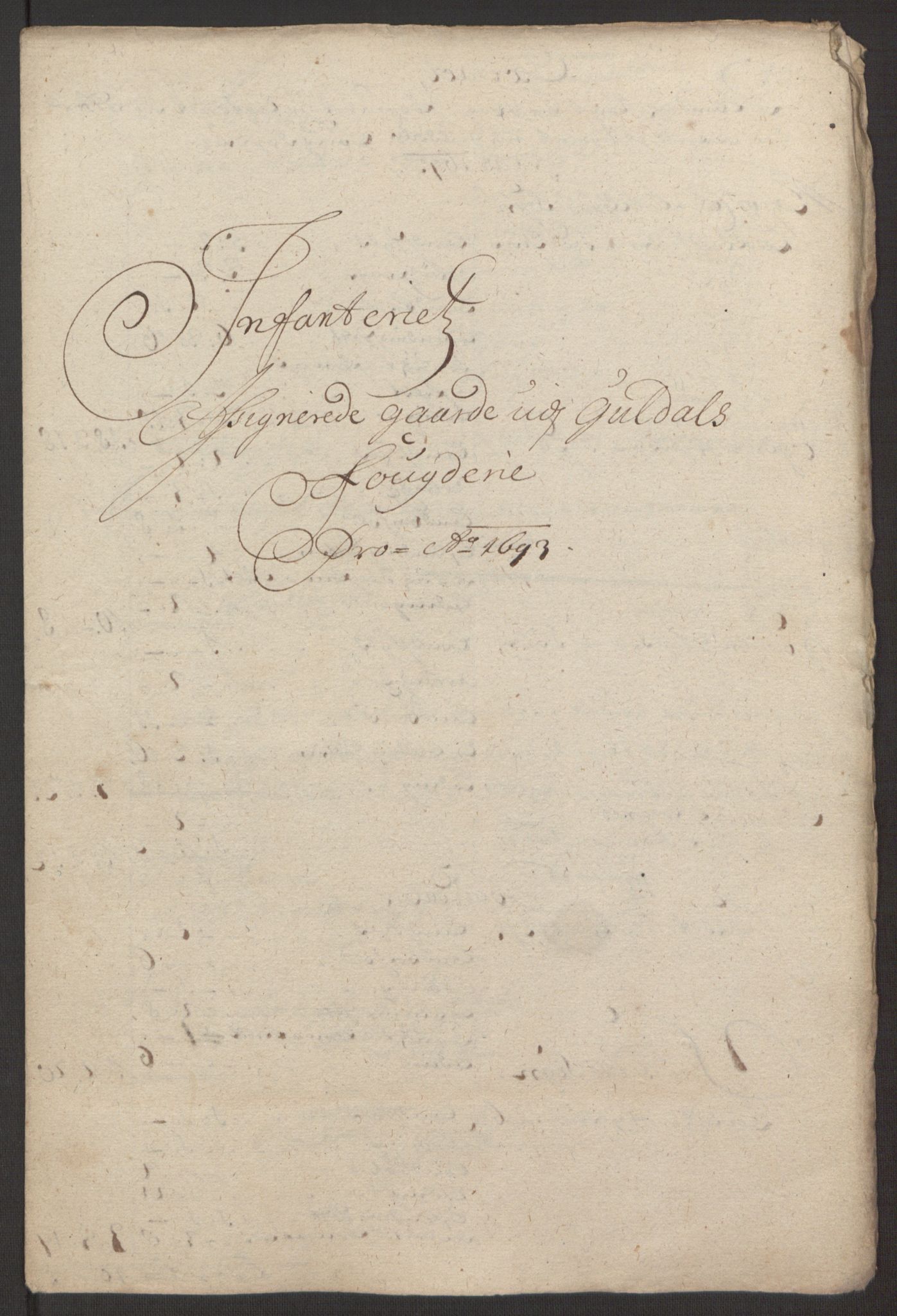 Rentekammeret inntil 1814, Reviderte regnskaper, Fogderegnskap, AV/RA-EA-4092/R59/L3943: Fogderegnskap Gauldal, 1693, p. 165