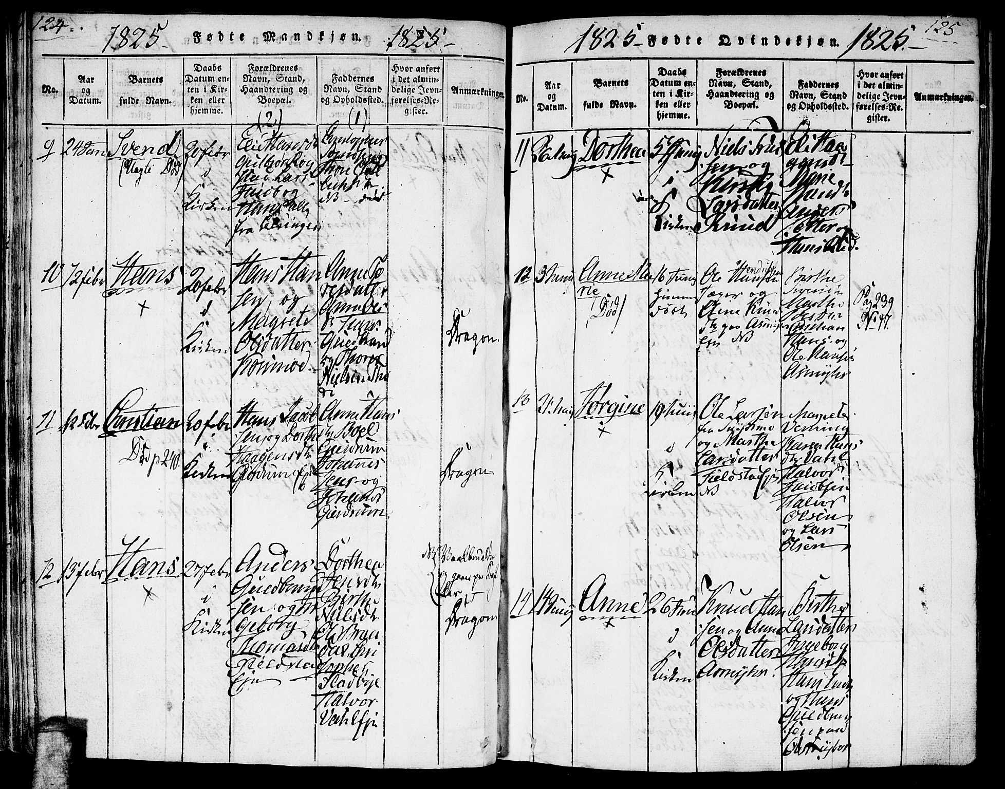 Gjerdrum prestekontor Kirkebøker, AV/SAO-A-10412b/G/Ga/L0001: Parish register (copy) no. I 1, 1816-1837, p. 124-125