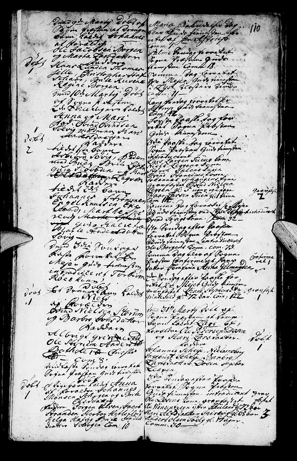 Os sokneprestembete, SAB/A-99929: Parish register (official) no. A 2, 1723-1758, p. 110