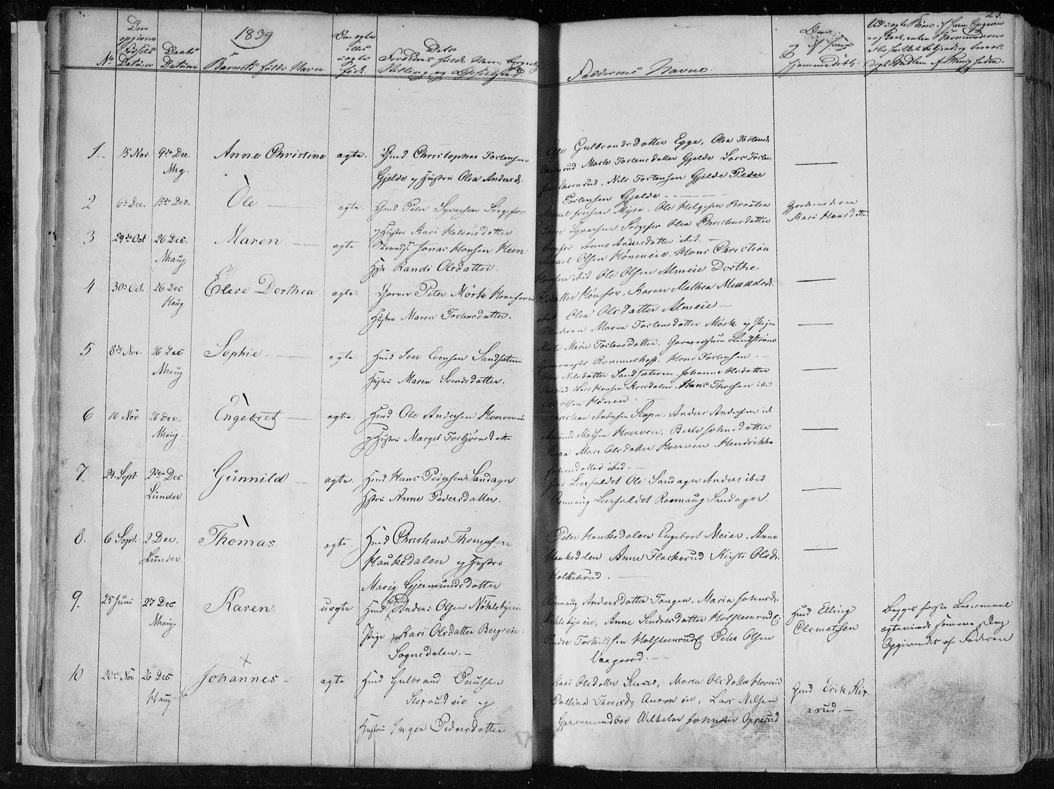 Norderhov kirkebøker, AV/SAKO-A-237/F/Fa/L0010: Parish register (official) no. 10, 1837-1847, p. 23