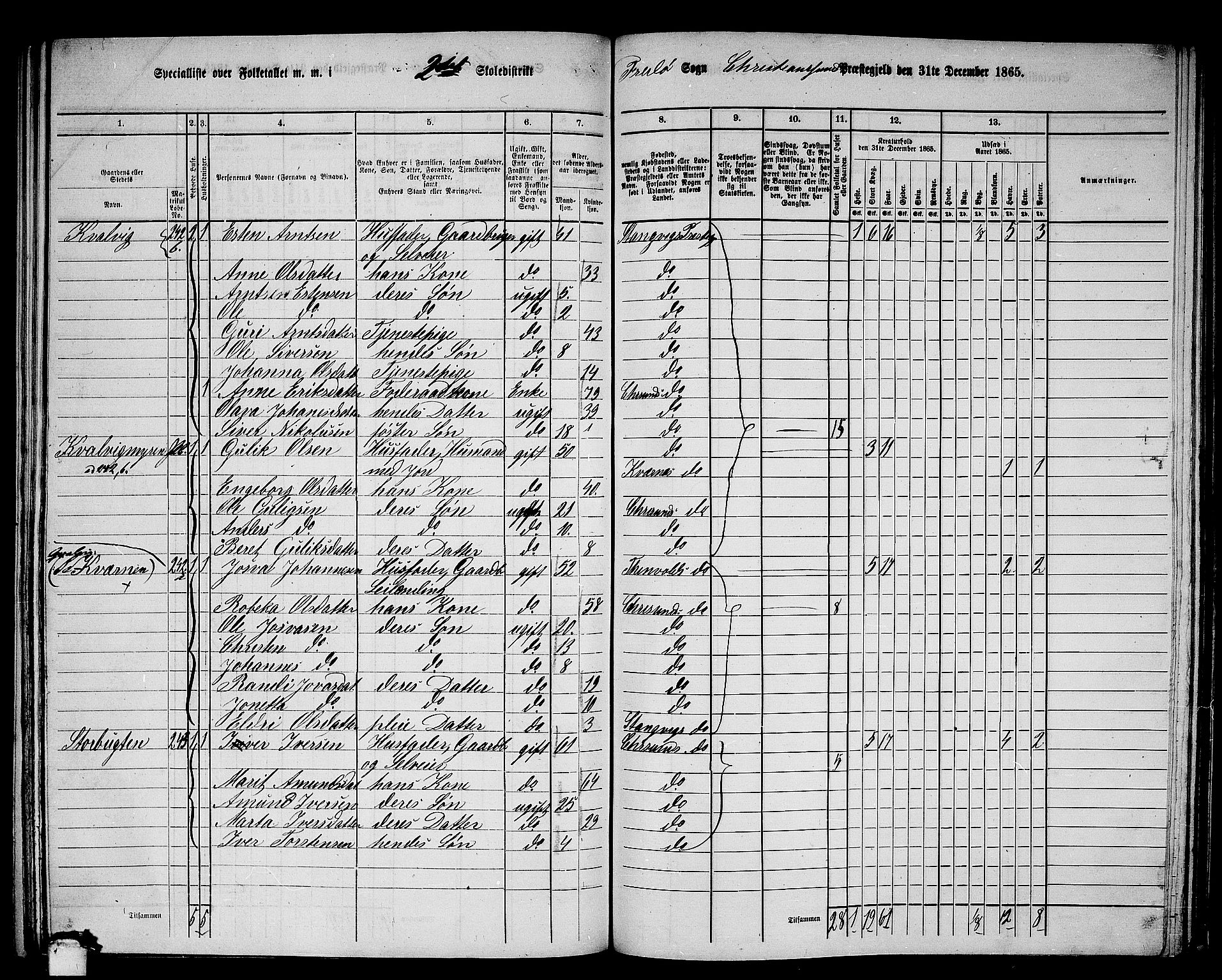 RA, 1865 census for Kristiansund/Frei og Grip, 1865, p. 35