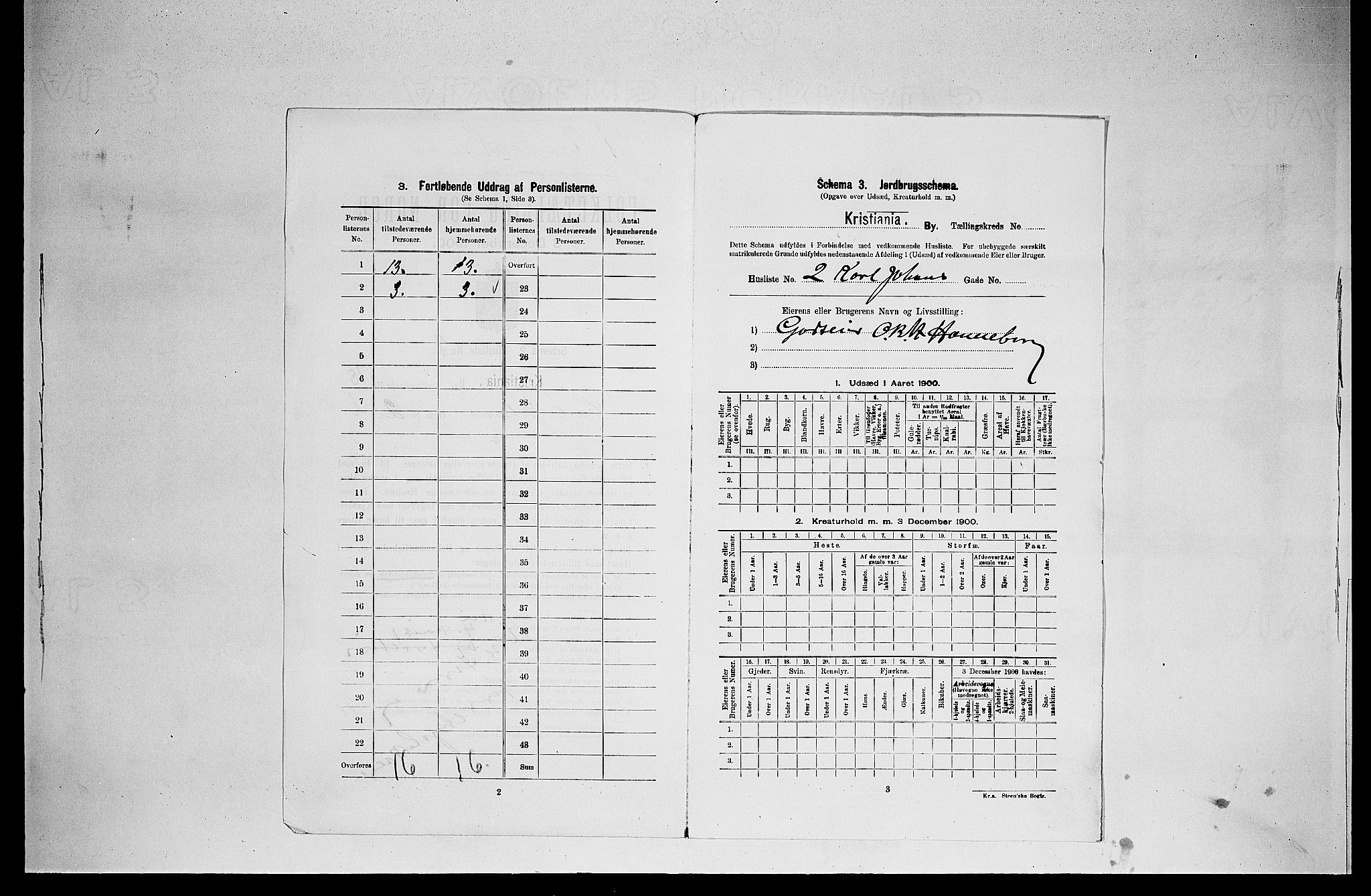 SAO, 1900 census for Kristiania, 1900, p. 11324