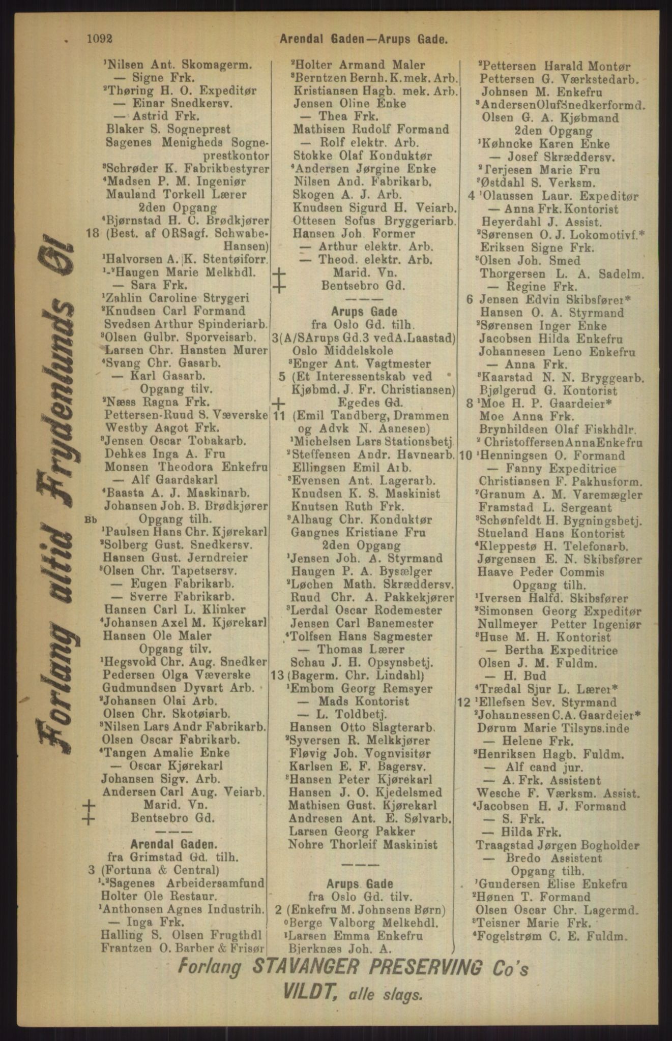 Kristiania/Oslo adressebok, PUBL/-, 1911, p. 1092