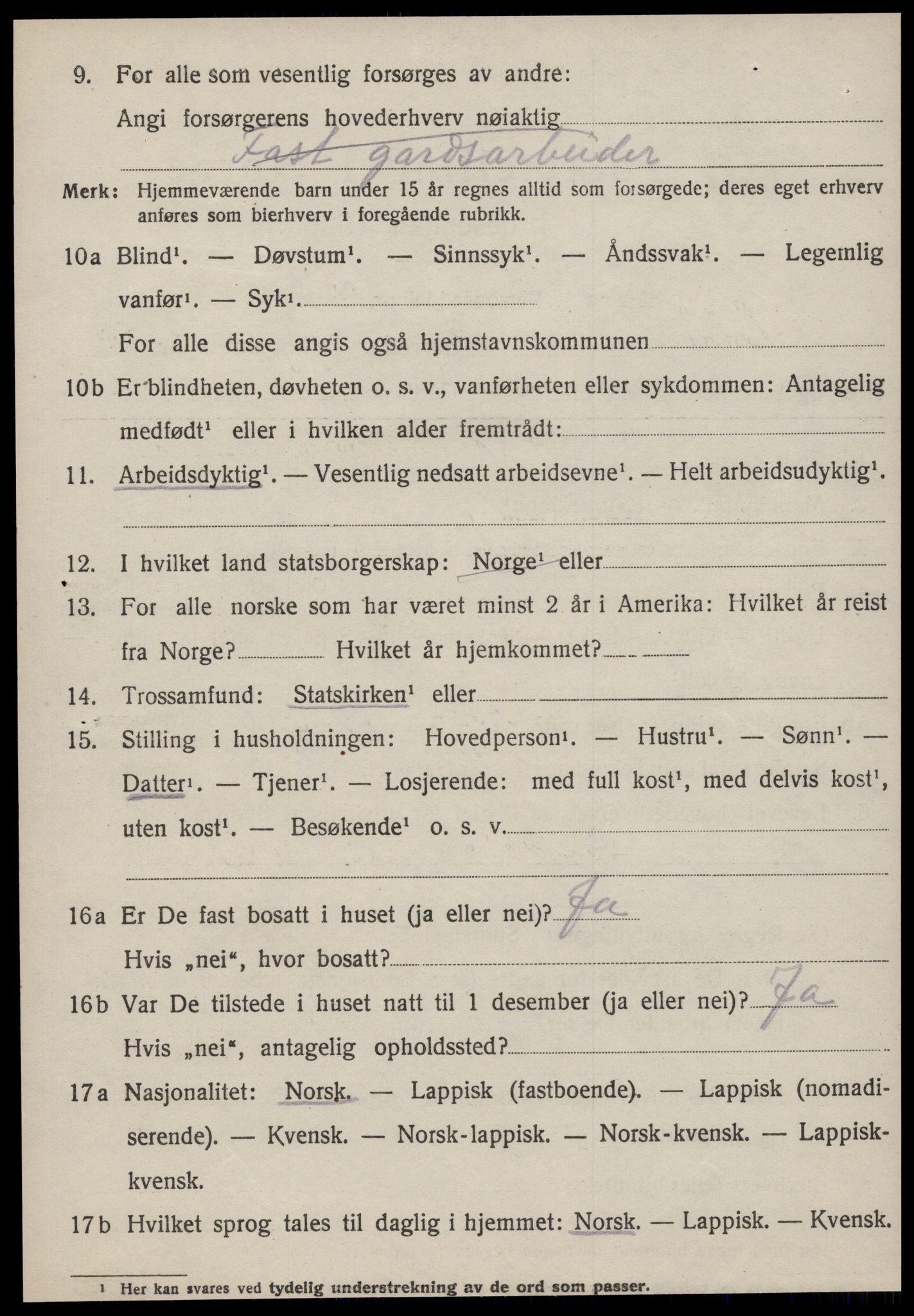 SAT, 1920 census for Selbu, 1920, p. 7865