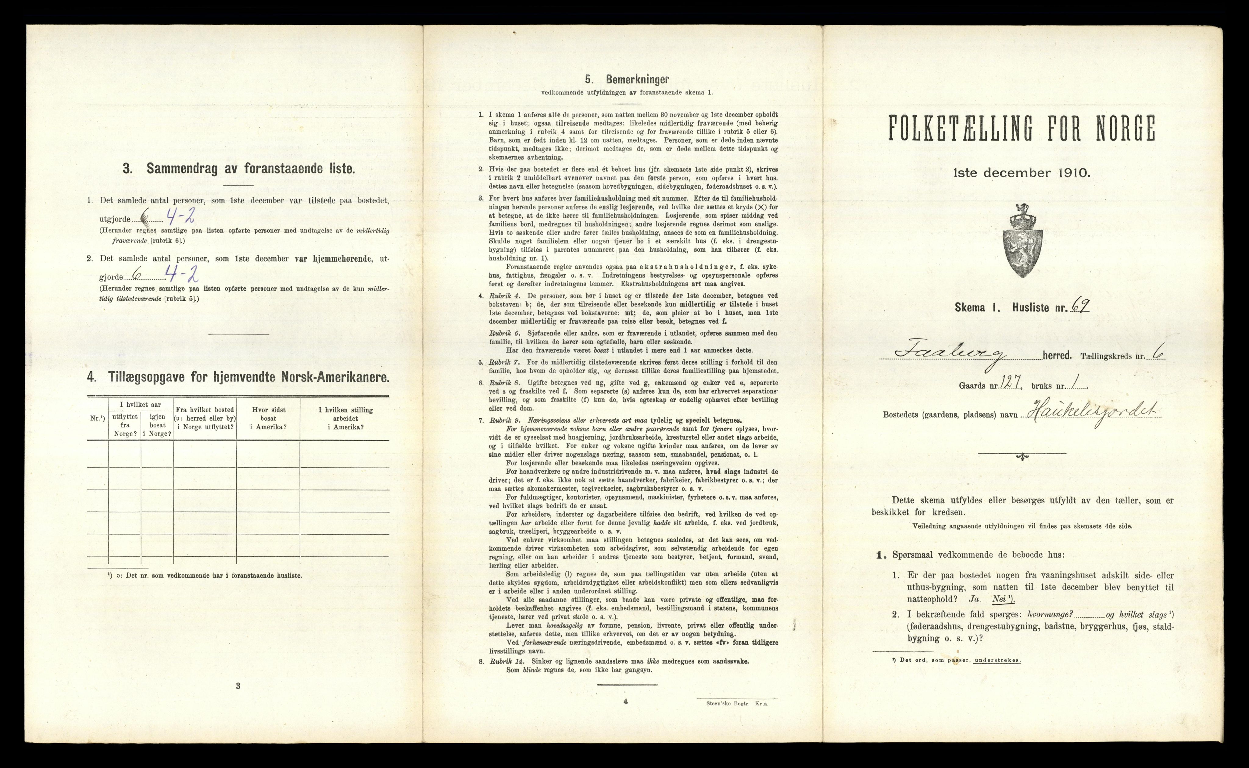 RA, 1910 census for Fåberg, 1910, p. 700