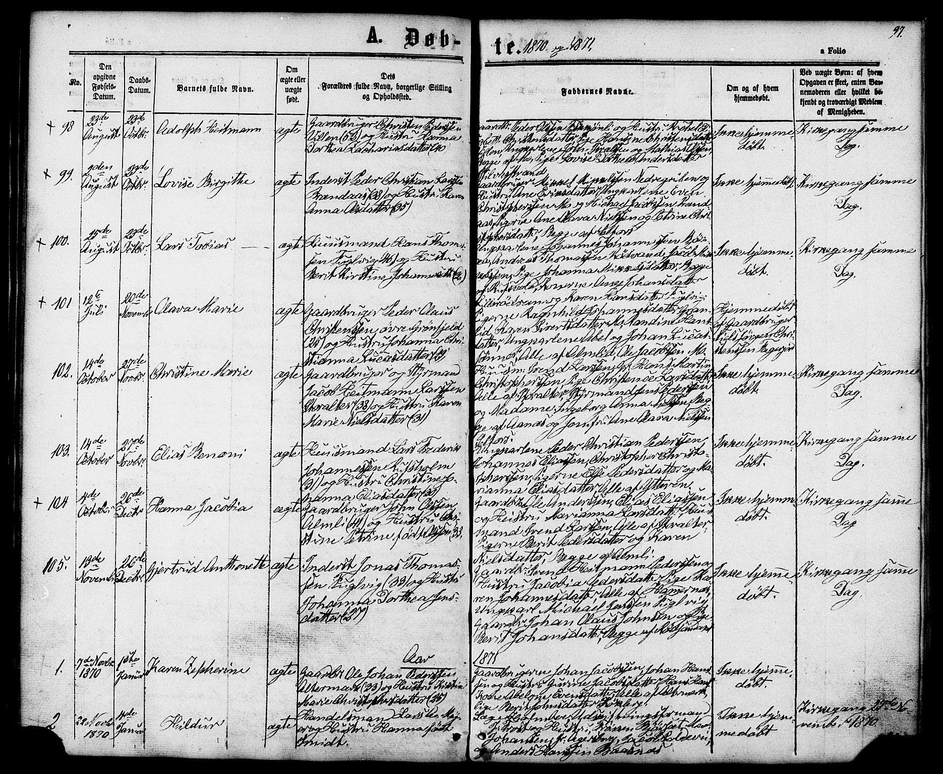Ministerialprotokoller, klokkerbøker og fødselsregistre - Nordland, SAT/A-1459/827/L0393: Parish register (official) no. 827A05, 1863-1883, p. 97