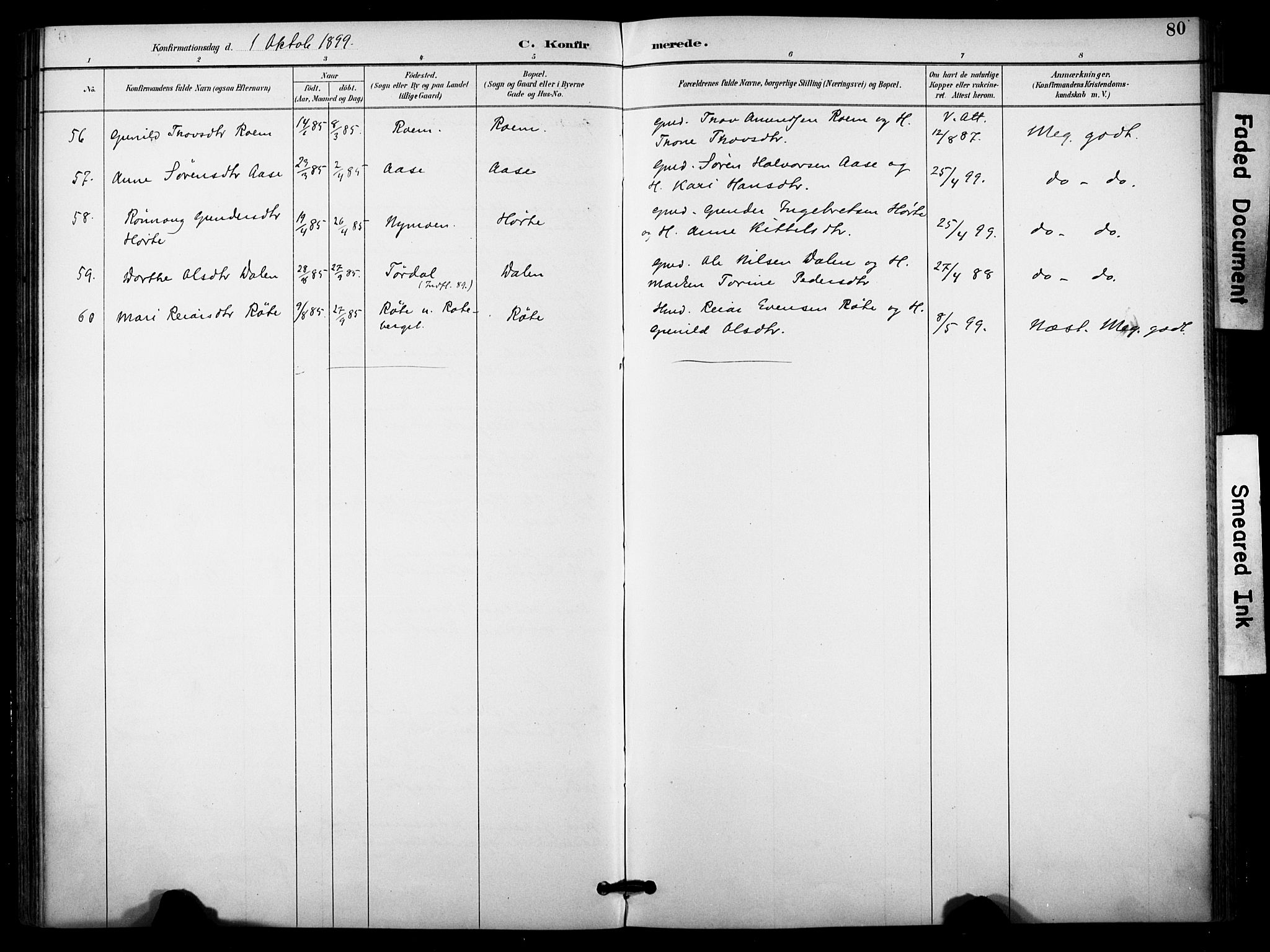 Bø kirkebøker, SAKO/A-257/F/Fa/L0011: Parish register (official) no. 11, 1892-1900, p. 80