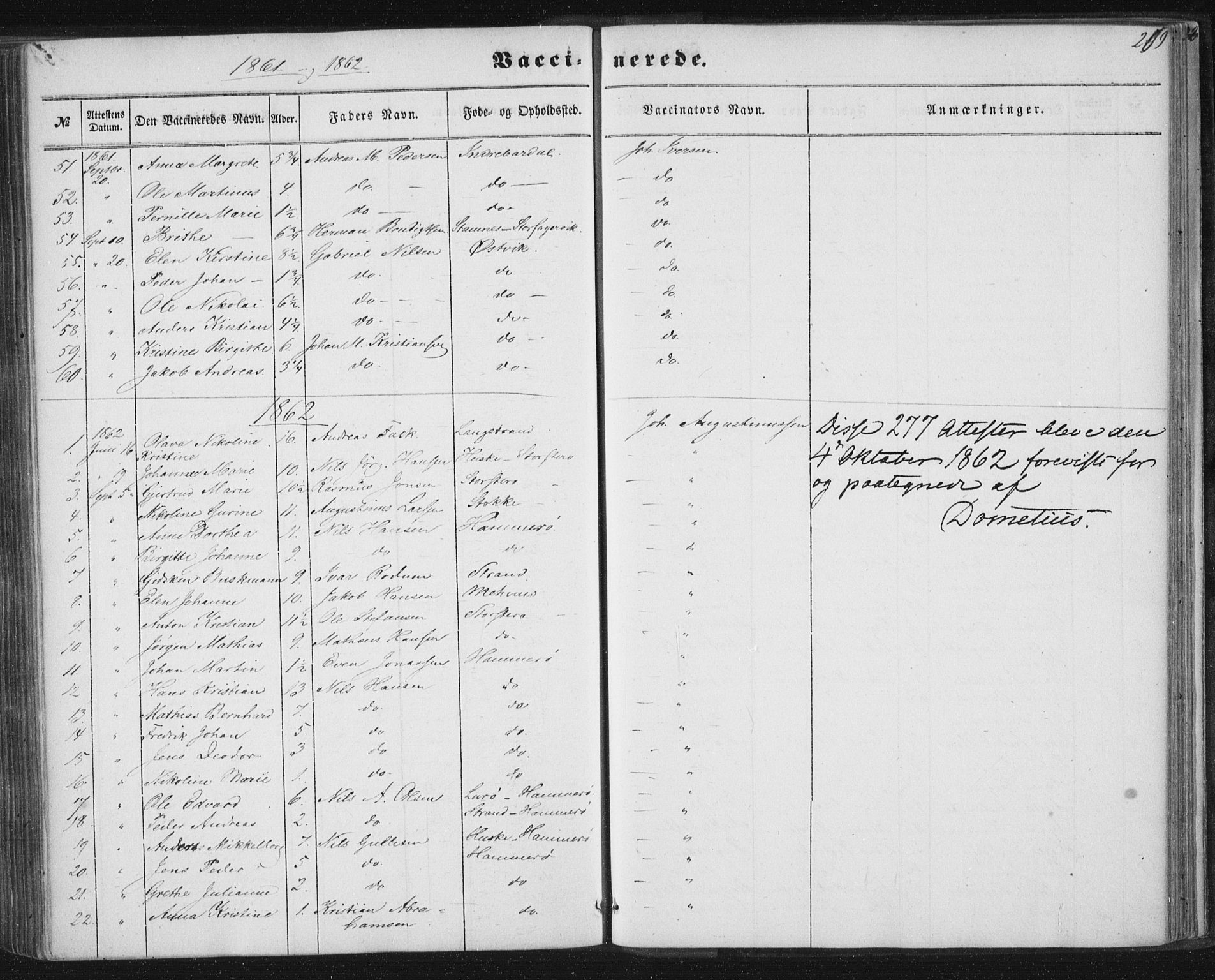 Ministerialprotokoller, klokkerbøker og fødselsregistre - Nordland, AV/SAT-A-1459/838/L0550: Parish register (official) no. 838A08, 1855-1865, p. 269