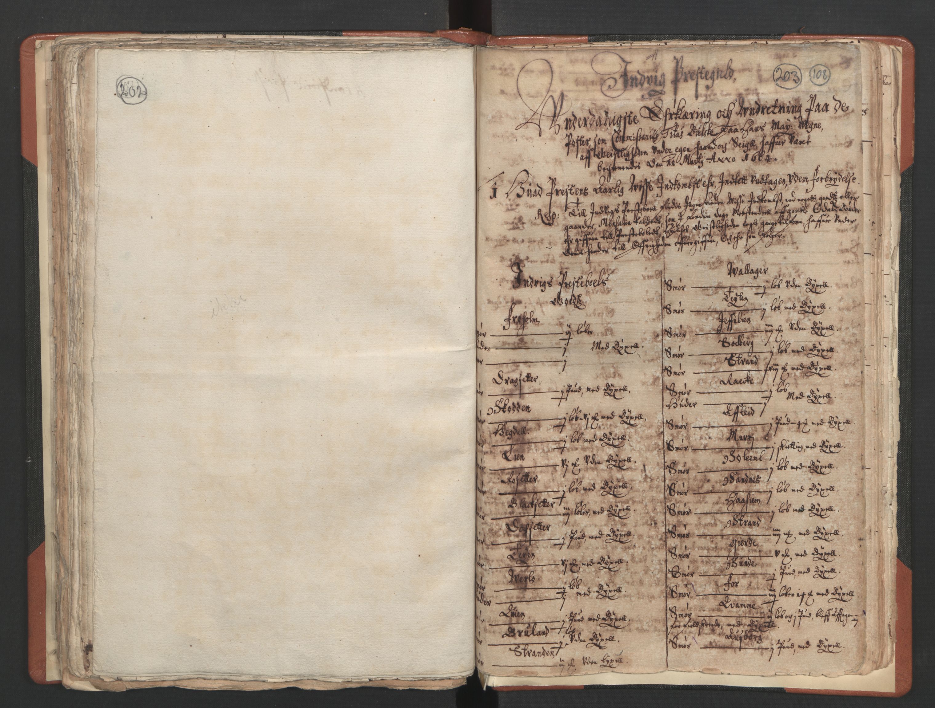 RA, Vicar's Census 1664-1666, no. 25: Nordfjord deanery, 1664-1666, p. 202-203