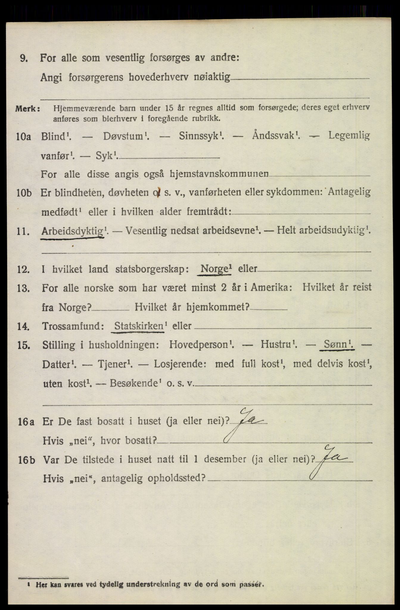 SAH, 1920 census for Tolga, 1920, p. 7152