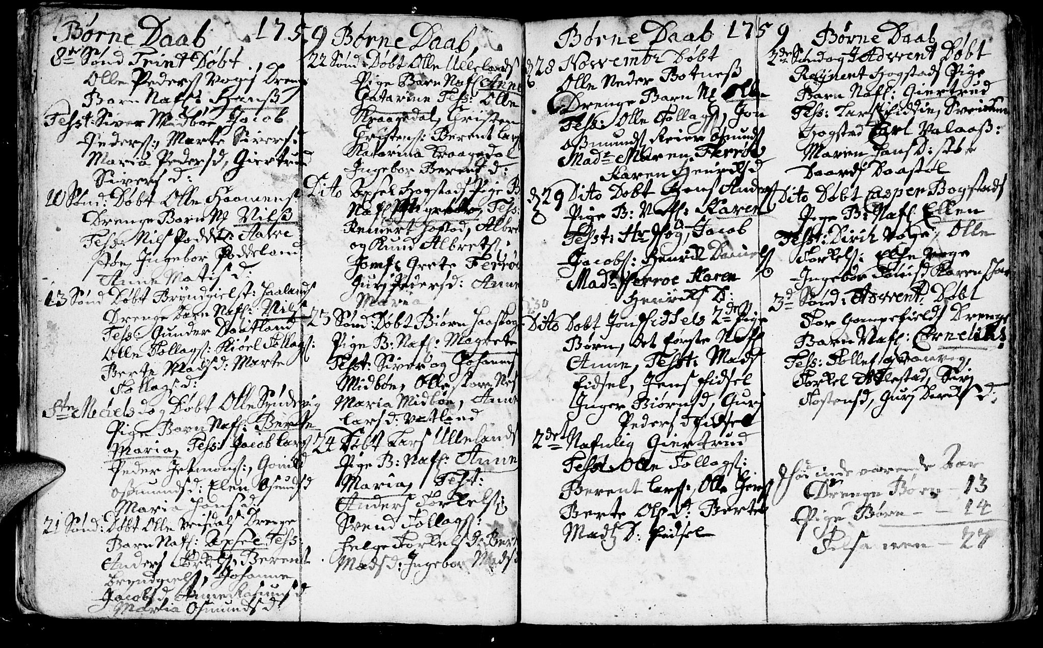 Flekkefjord sokneprestkontor, SAK/1111-0012/F/Fa/Fab/L0001: Parish register (official) no. A 1, 1750-1780, p. 42-43