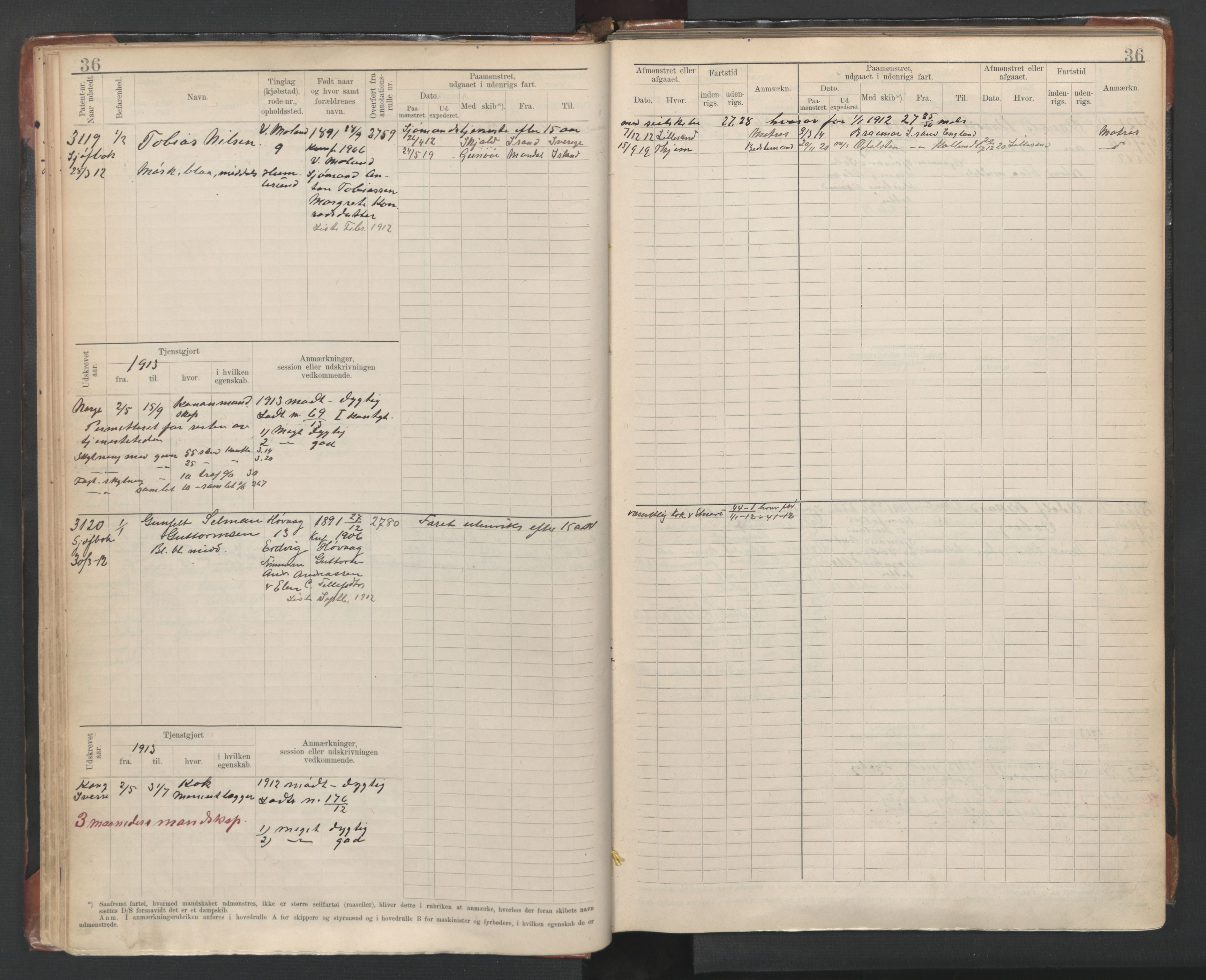 Lillesand mønstringskrets, AV/SAK-2031-0014/F/Fb/L0016: Hovedrulle nr 3049-3648, G-7, 1910-1948, p. 39