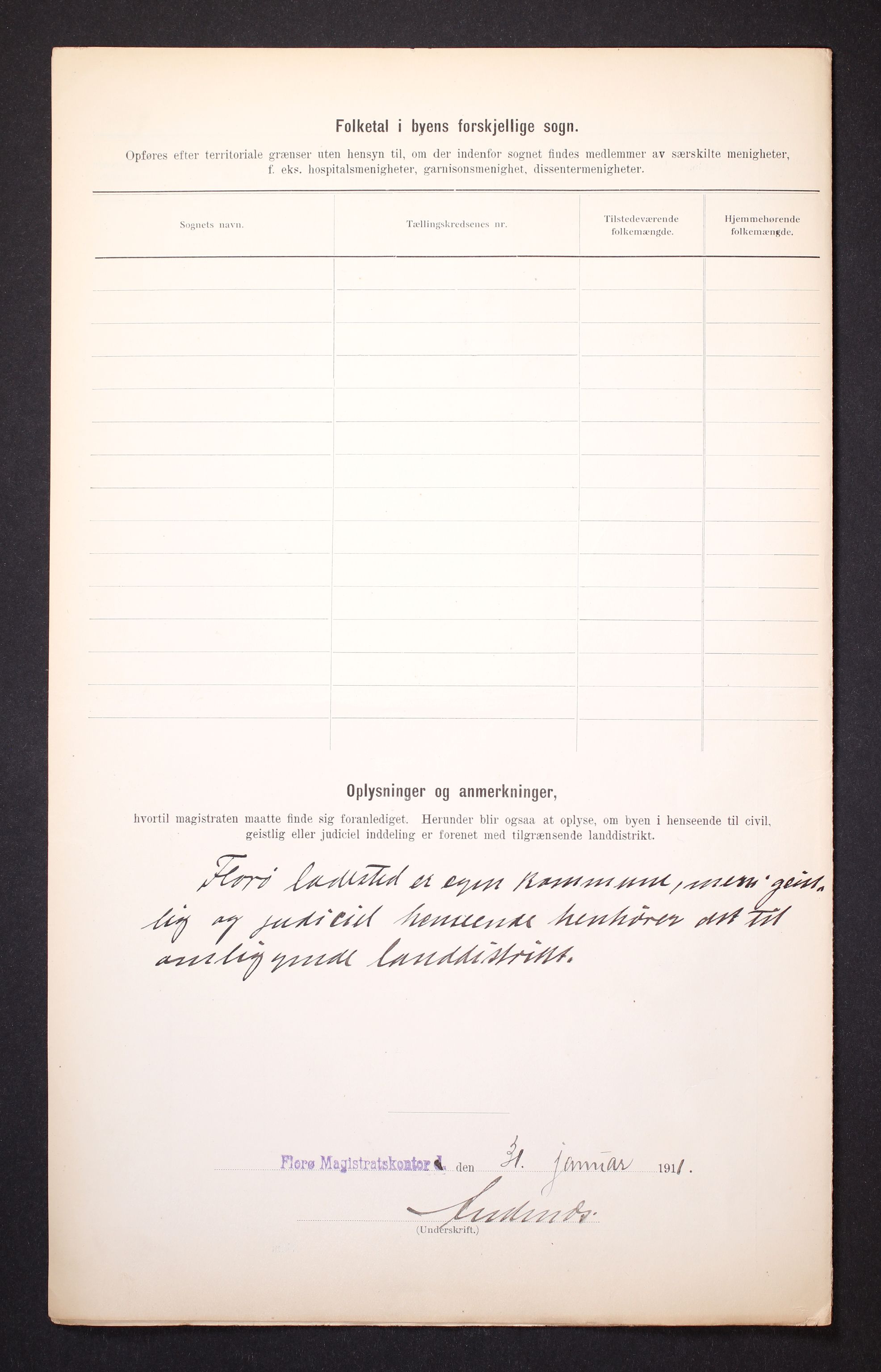 RA, 1910 census for Florø, 1910, p. 4