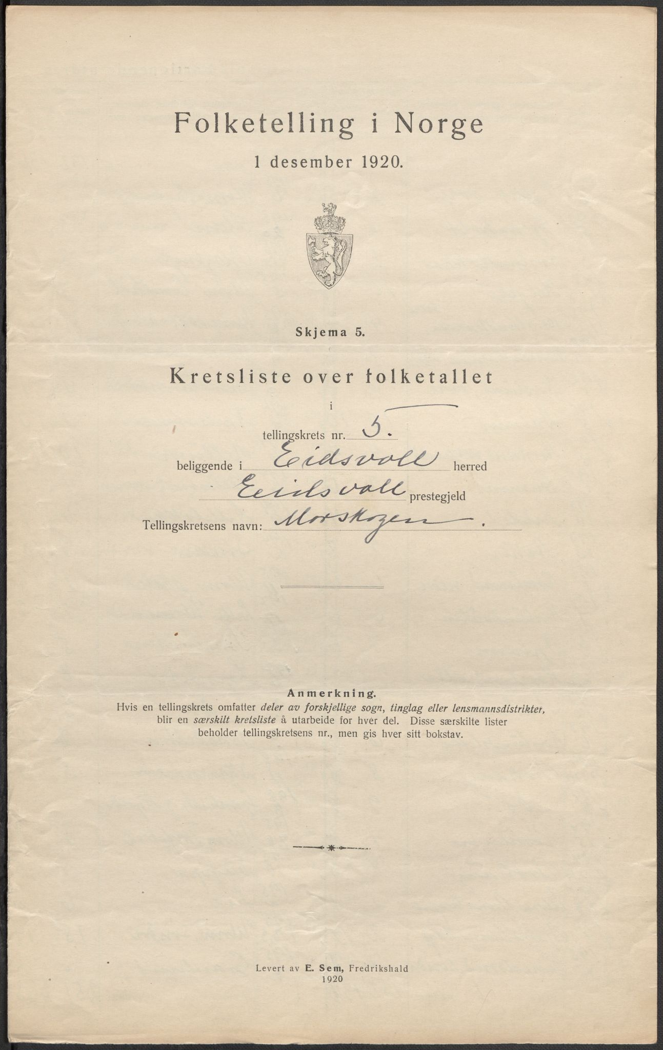 SAO, 1920 census for Eidsvoll, 1920, p. 24