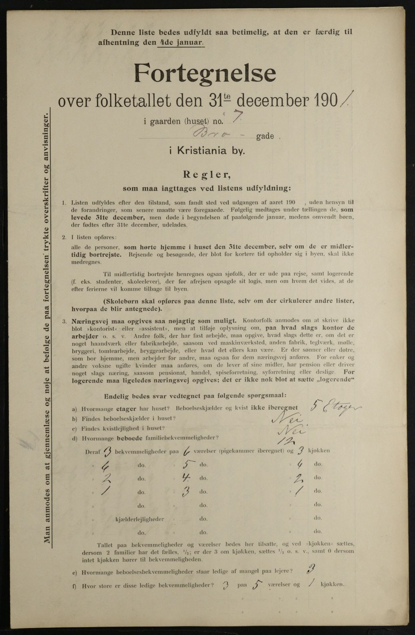 OBA, Municipal Census 1901 for Kristiania, 1901, p. 1639