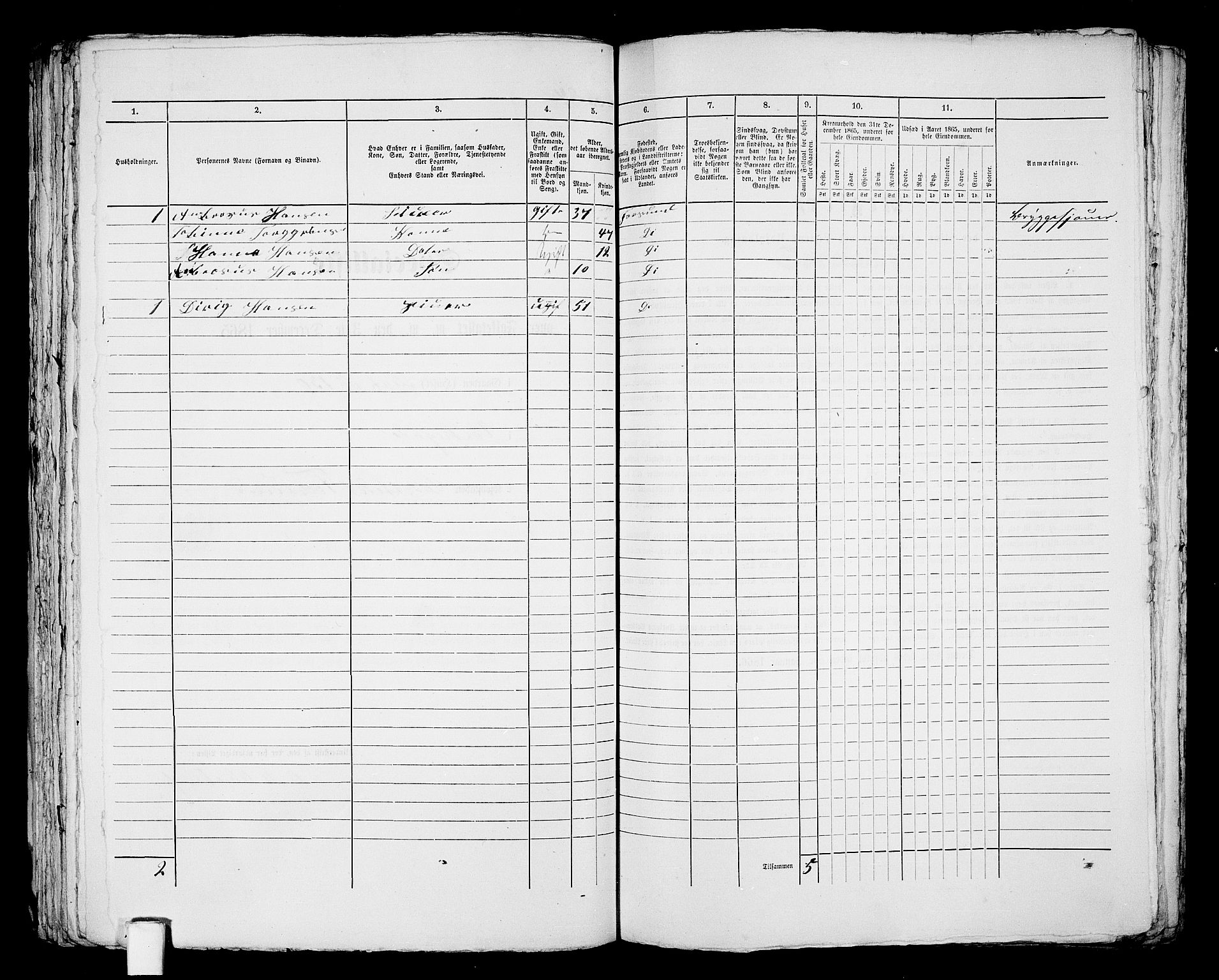 RA, 1865 census for Vanse/Farsund, 1865, p. 175