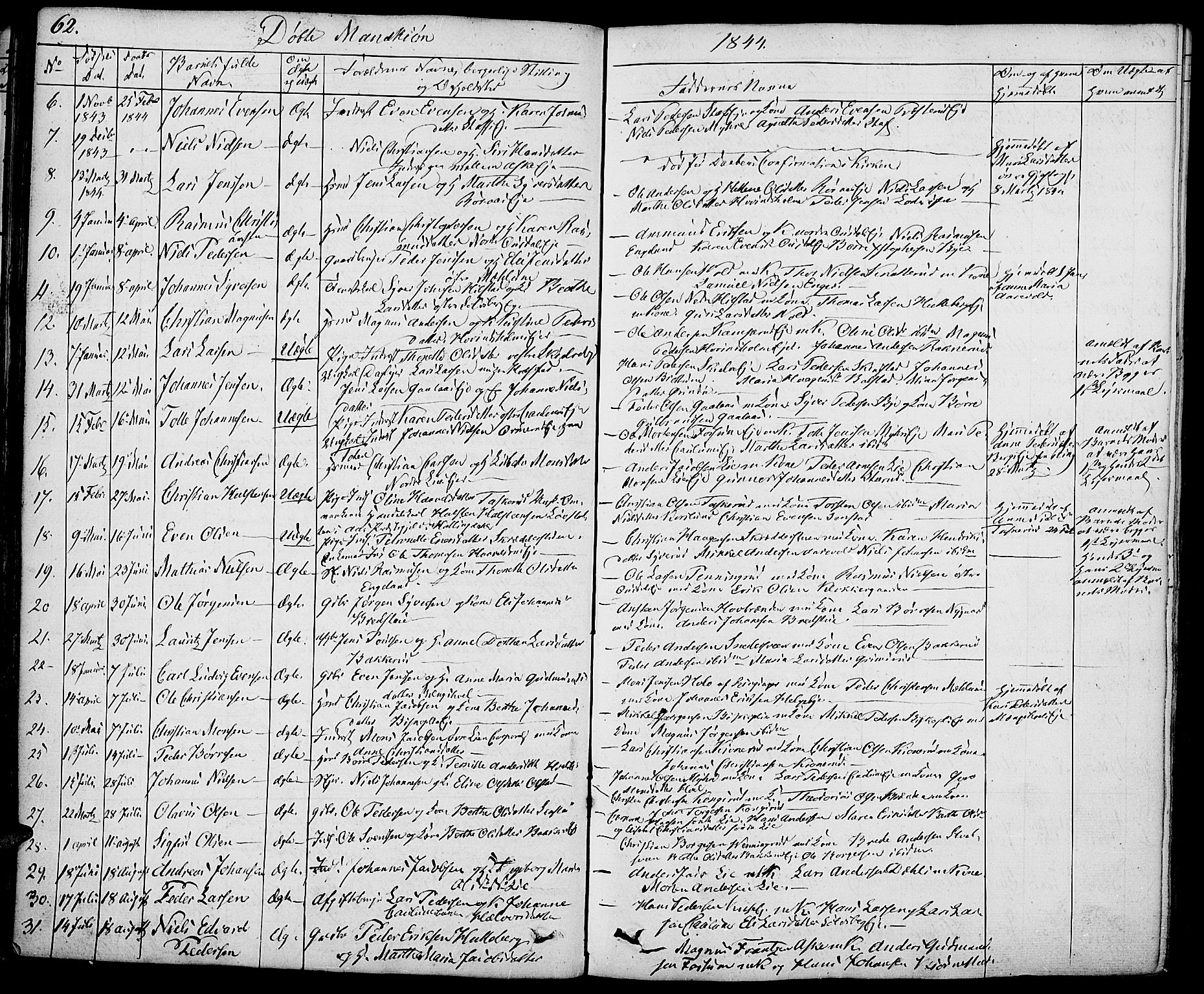 Nes prestekontor, Hedmark, AV/SAH-PREST-020/K/Ka/L0003: Parish register (official) no. 3, 1827-1851, p. 62