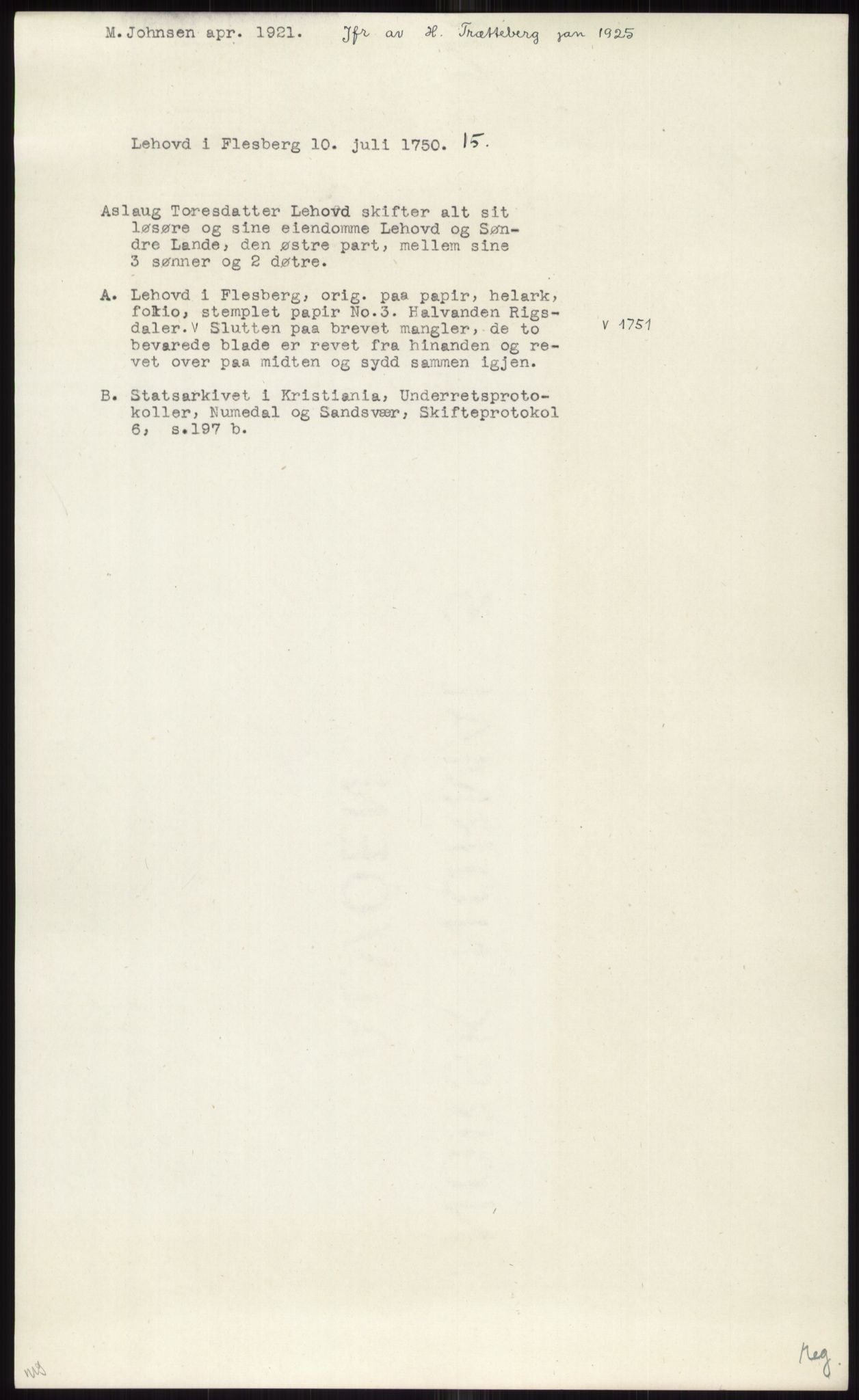 Samlinger til kildeutgivelse, Diplomavskriftsamlingen, AV/RA-EA-4053/H/Ha, p. 1191