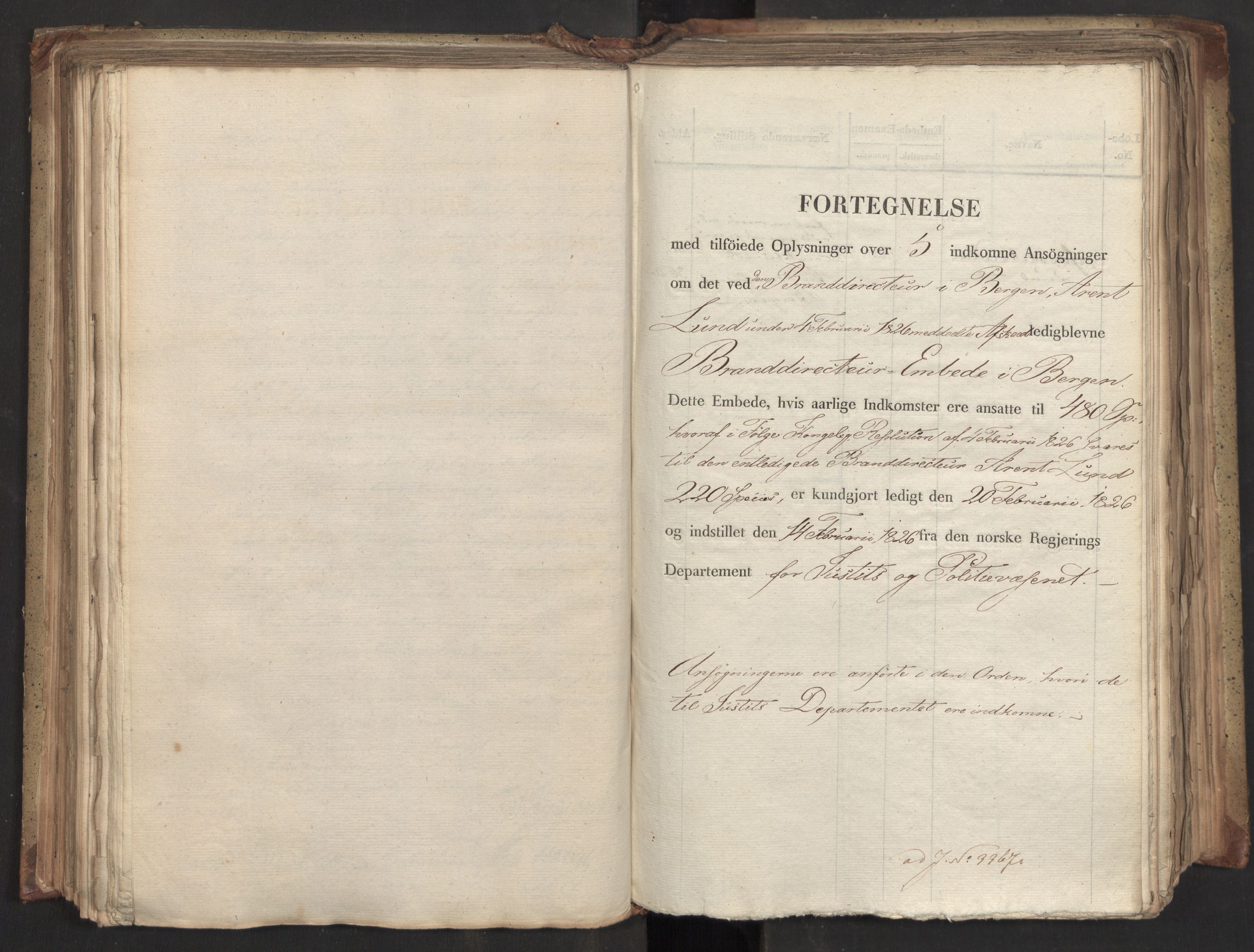 Statsrådsavdelingen i Stockholm, RA/S-1003/D/Da/L0046: Regjeringsinnstillinger nr. 3308-3500, 1826, p. 172